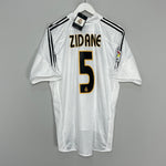 Shop 2003/04 REAL MADRID ZIDANE #5 *BNWT* HOME SHIRT (L) ADIDAS, classic football shirts, vintage football shirts & retro soccer jerseys at Cult Kits