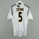 Shop 2003/04 REAL MADRID ZIDANE #5 *BNWT* HOME SHIRT (L) ADIDAS, classic football shirts, vintage football shirts & retro soccer jerseys at Cult Kits