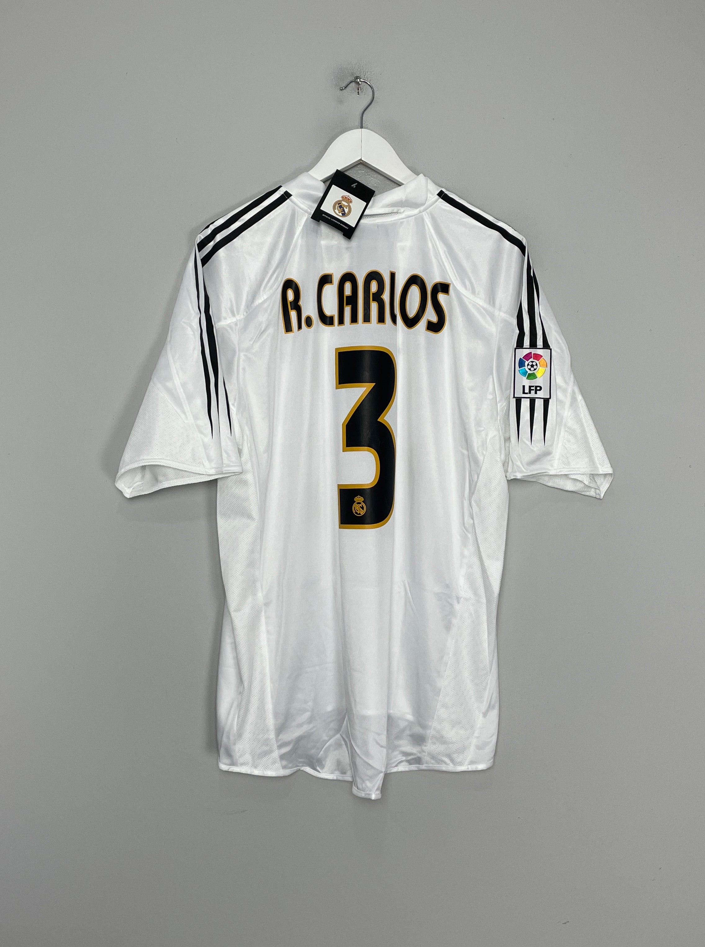 Shop 2003/04 REAL MADRID R.CARLOS #3 *BNWT* HOME SHIRT (XL) ADIDAS, classic football shirts, vintage football shirts & retro soccer jerseys at Cult Kits