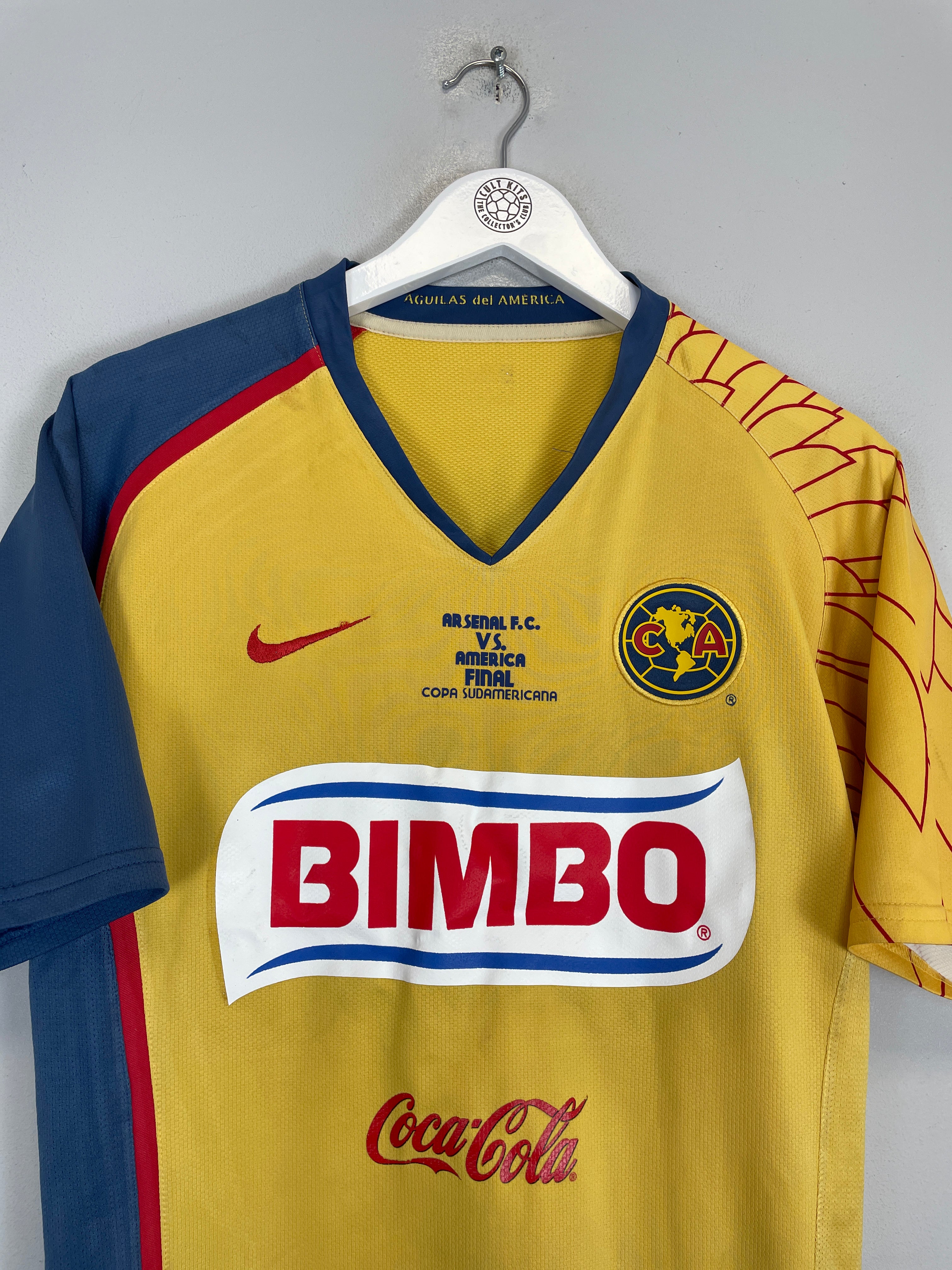 Shop 2007/08 CLUB AMERICA CABANAS #9 *SUDAMERICANA FINAL* HOME SHIRT (M) NIKE, classic football shirts, vintage football shirts & retro soccer jerseys at Cult Kits