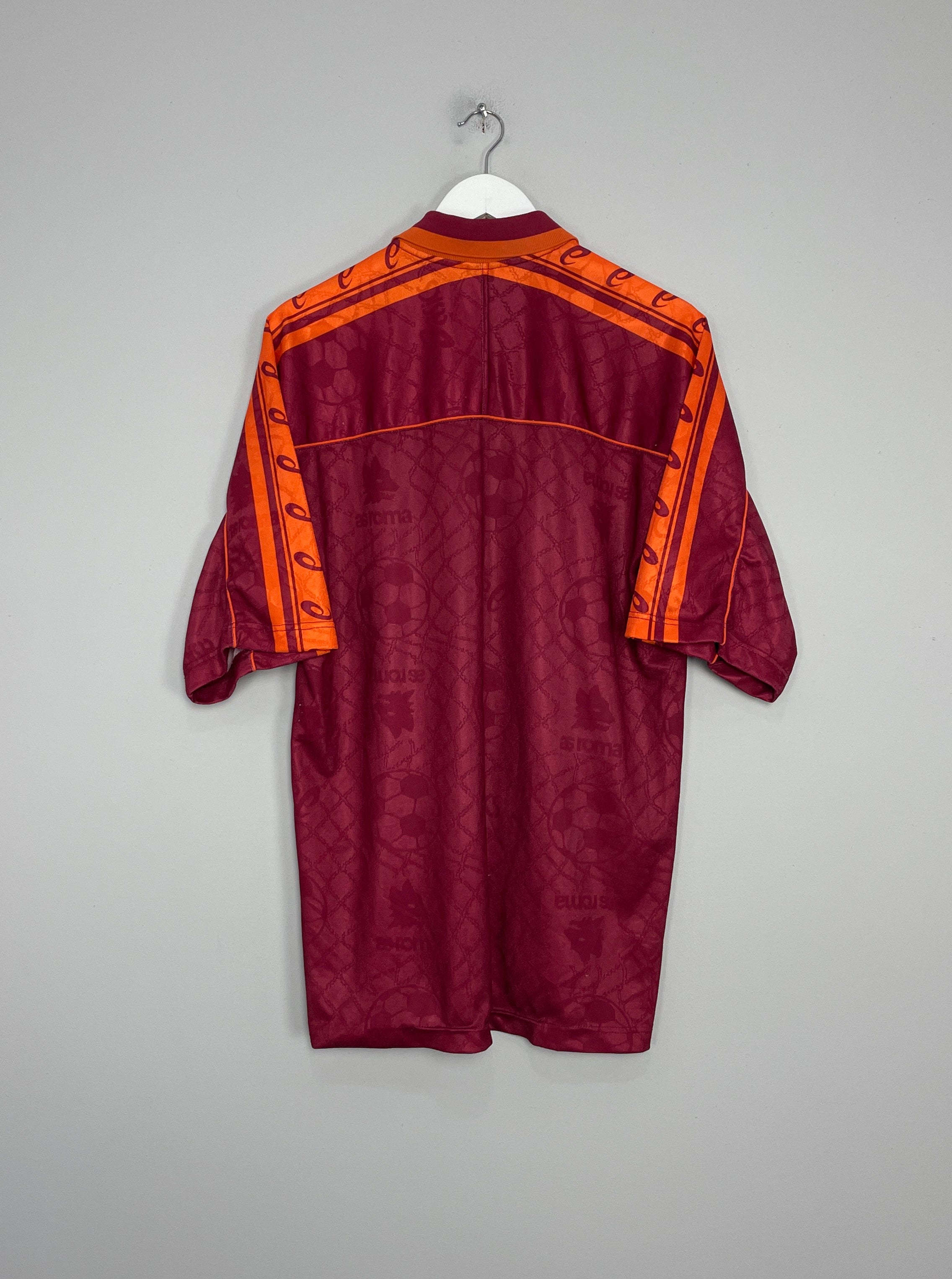 Shop 1995/96 ROMA HOME SHIRT (XL) ASICS, classic football shirts, vintage football shirts & retro soccer jerseys at Cult Kits
