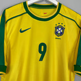1998/00 BRAZIL RONALDO #9 HOME SHIRT (M) NIKE