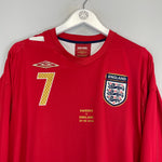Shop 2006/08 ENGLAND BECKHAM #7 L/S AWAY SHIRT (M) UMBRO, classic football shirts, vintage football shirts & retro soccer jerseys at Cult Kits