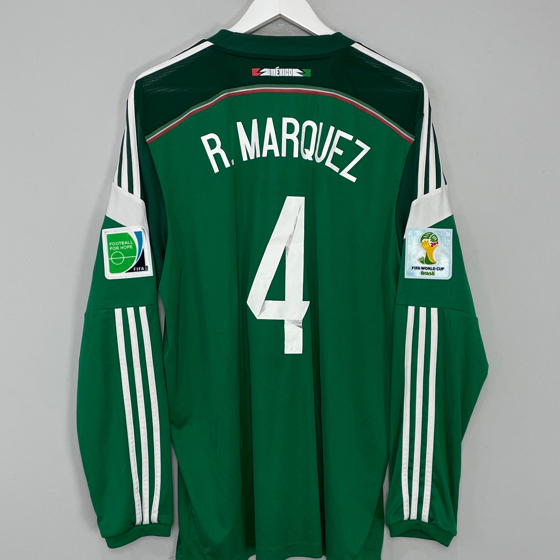 Shop 2013/14 MEXICO R.MARQUEZ #4 L/S HOME SHIRT (XL) ADIDAS, classic football shirts, vintage football shirts & retro soccer jerseys at Cult Kits