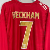 Shop 2006/08 ENGLAND BECKHAM #7 L/S AWAY SHIRT (M) UMBRO, classic football shirts, vintage football shirts & retro soccer jerseys at Cult Kits