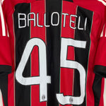 Shop 2012/13 AC MILAN BALLOTELI #45 HOME SHIRT (L) ADIDAS, classic football shirts, vintage football shirts & retro soccer jerseys at Cult Kits