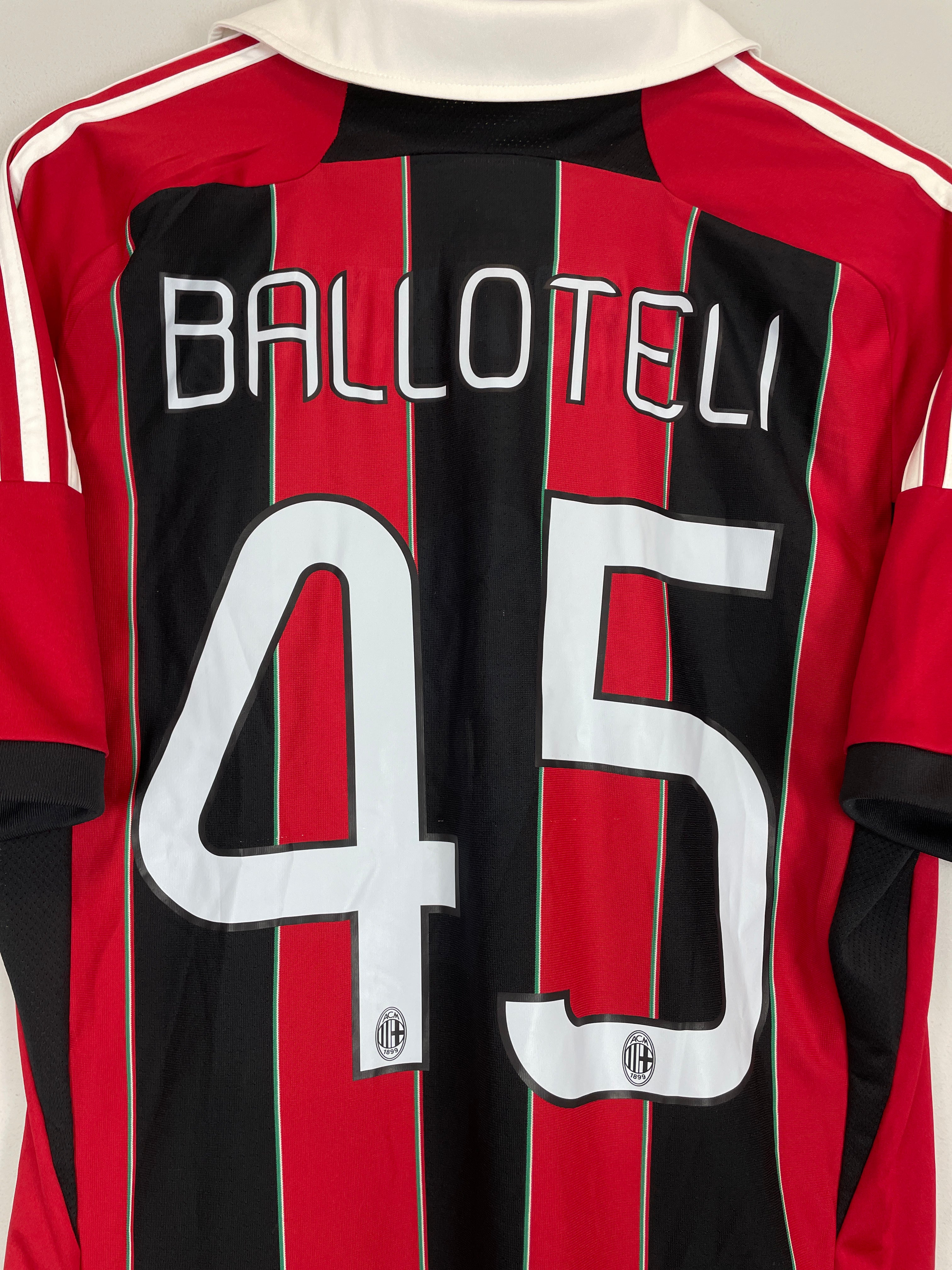 Shop 2012/13 AC MILAN BALLOTELI #45 HOME SHIRT (L) ADIDAS, classic football shirts, vintage football shirts & retro soccer jerseys at Cult Kits