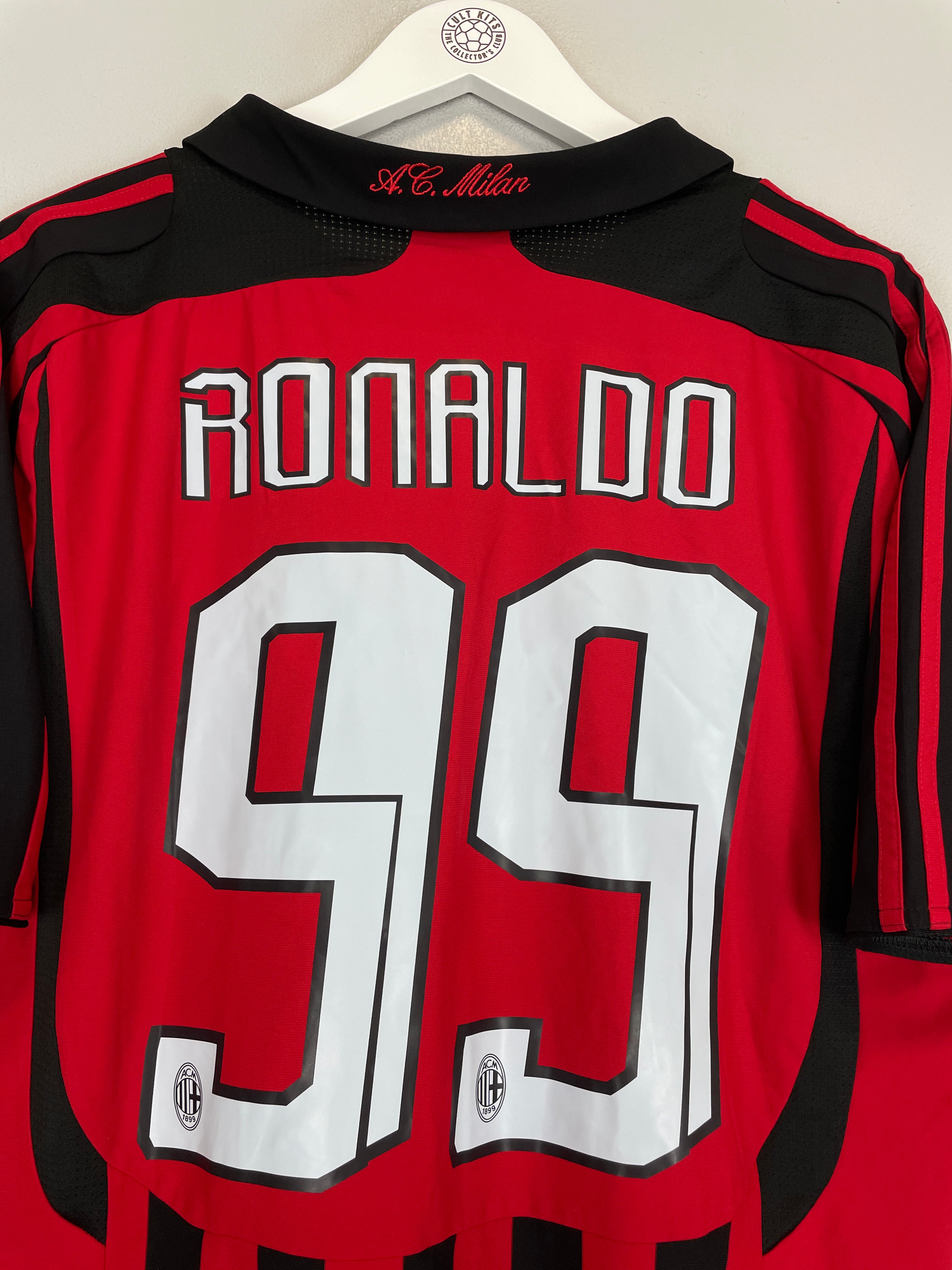 Shop 2007/08 AC MILAN RONALDO #99 HOME SHIRT (XL) ADIDAS, classic football shirts, vintage football shirts & retro soccer jerseys at Cult Kits