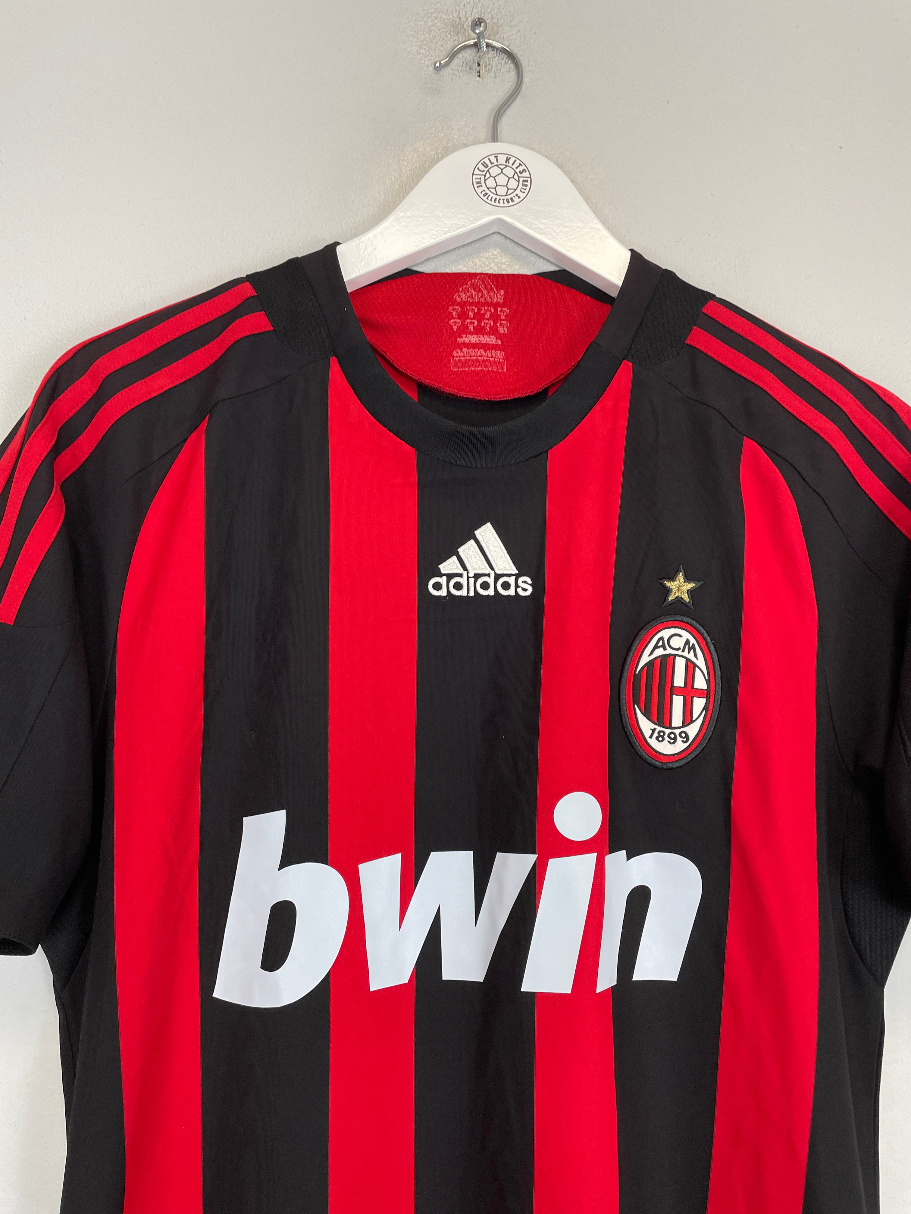 Shop 2008/09 AC MILAN RONALDINHO #80 HOME SHIRT (M) ADIDAS, classic football shirts, vintage football shirts & retro soccer jerseys at Cult Kits