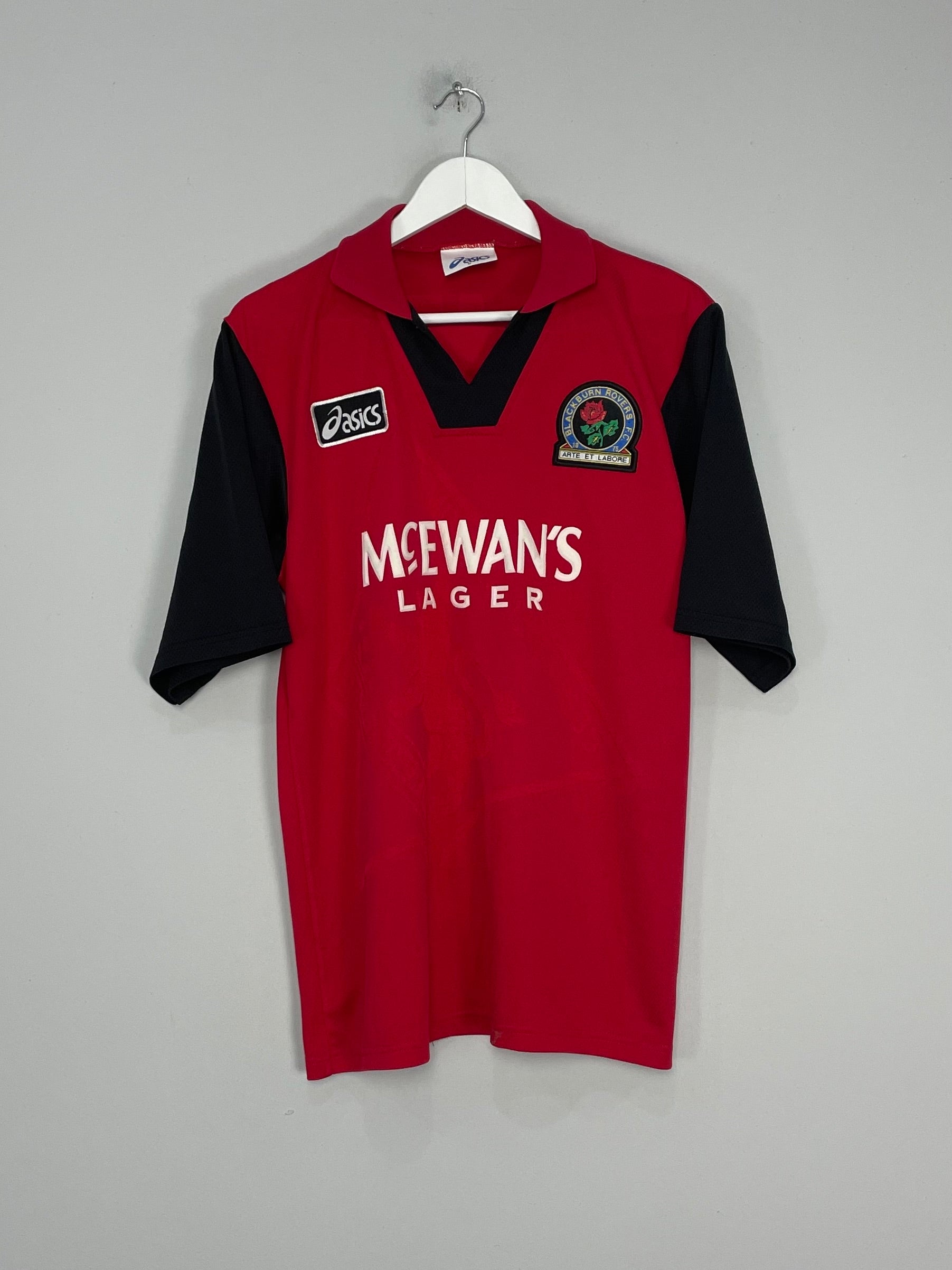 Shop 1995/96 BLACKBURN ROVERS SHEARER #9 AWAY SHIRT (M) ASICS, classic football shirts, vintage football shirts & retro soccer jerseys at Cult Kits