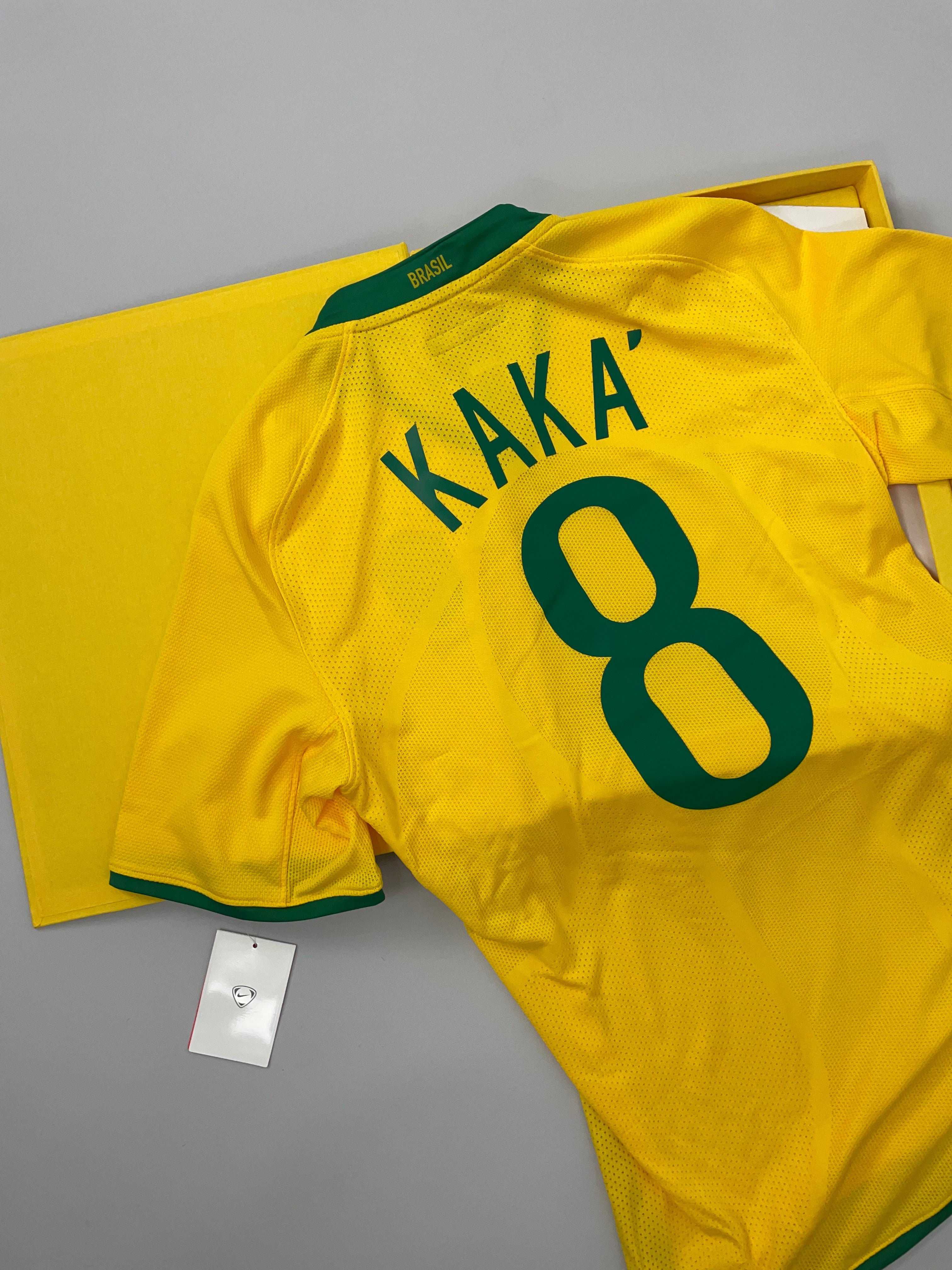 Shop 2008/10 BRAZIL KAKA #8 LIMITED EDITION PLAYER ISSUE HOME SHIRT (L) NIKE, classic football shirts, vintage football shirts & retro soccer jerseys at Cult Kits