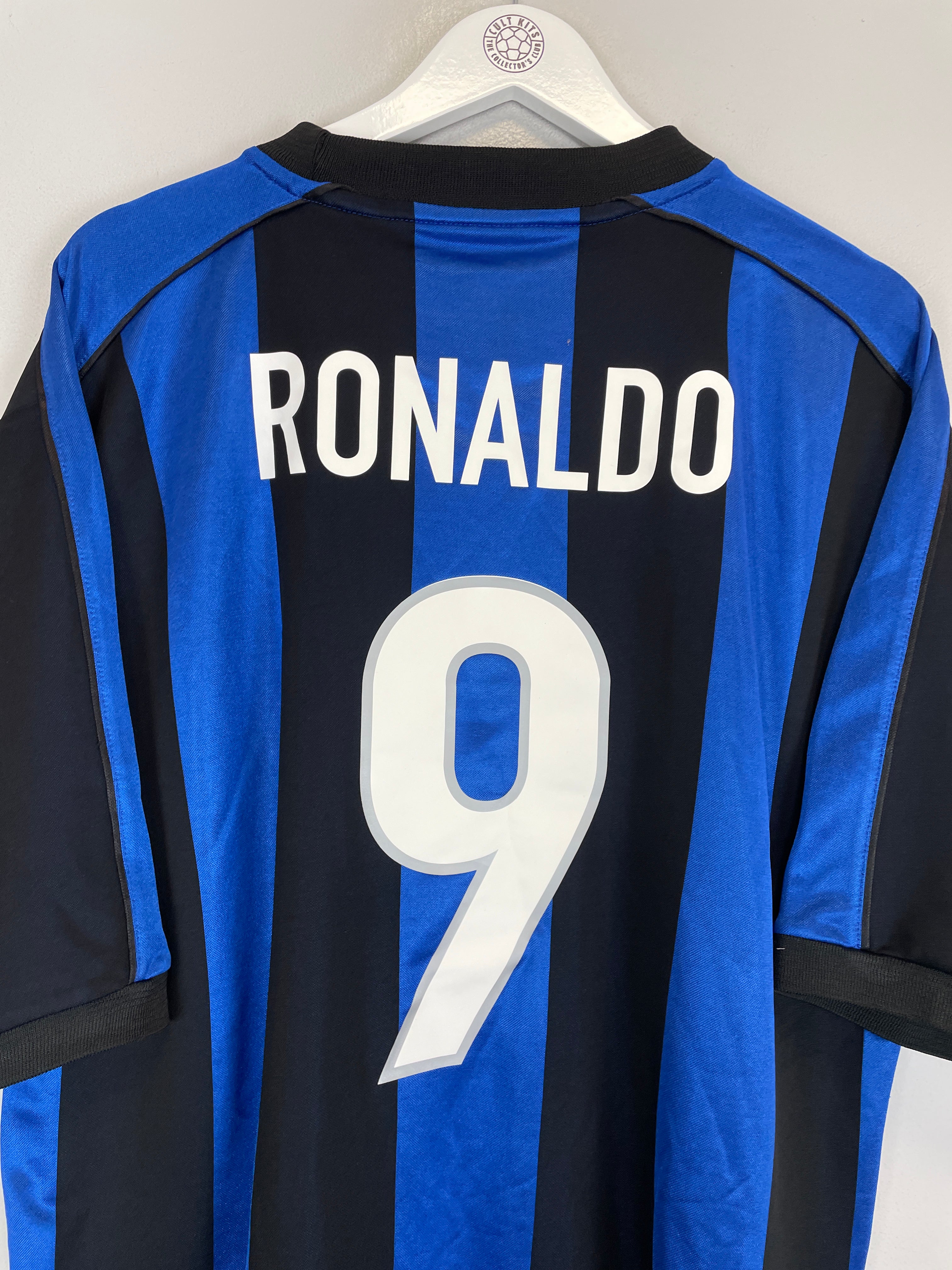 Shop 1999/00 INTER MILAN RONALDO #9 HOME SHIRT (XL) NIKE, classic football shirts, vintage football shirts & retro soccer jerseys at Cult Kits