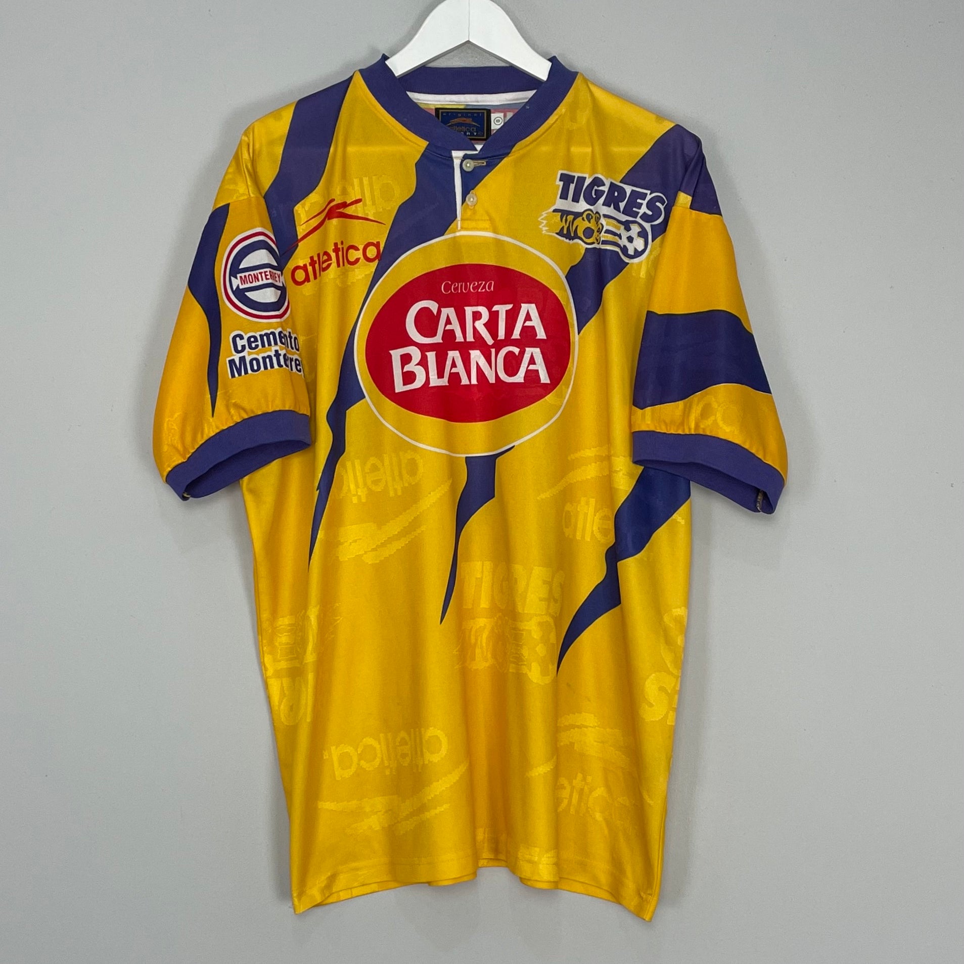 Shop 1996/97 TIGRES HOME SHIRT (L) ATLETICA, classic football shirts, vintage football shirts & retro soccer jerseys at Cult Kits