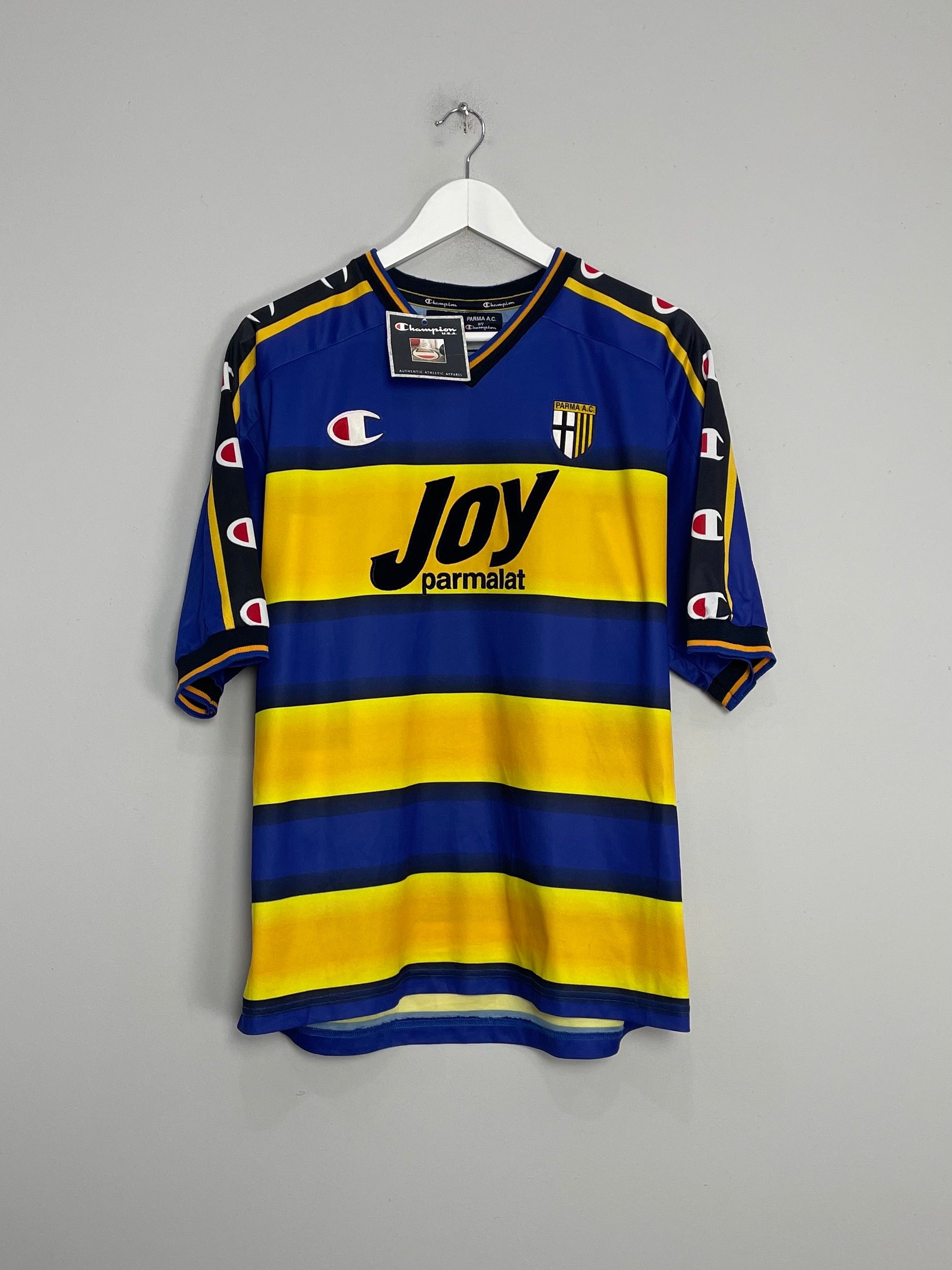 Shop 2001/02 PARMA NAKATA #10 *BNWT* HOME SHIRT (L) CHAMPION, classic football shirts, vintage football shirts & retro soccer jerseys at Cult Kits