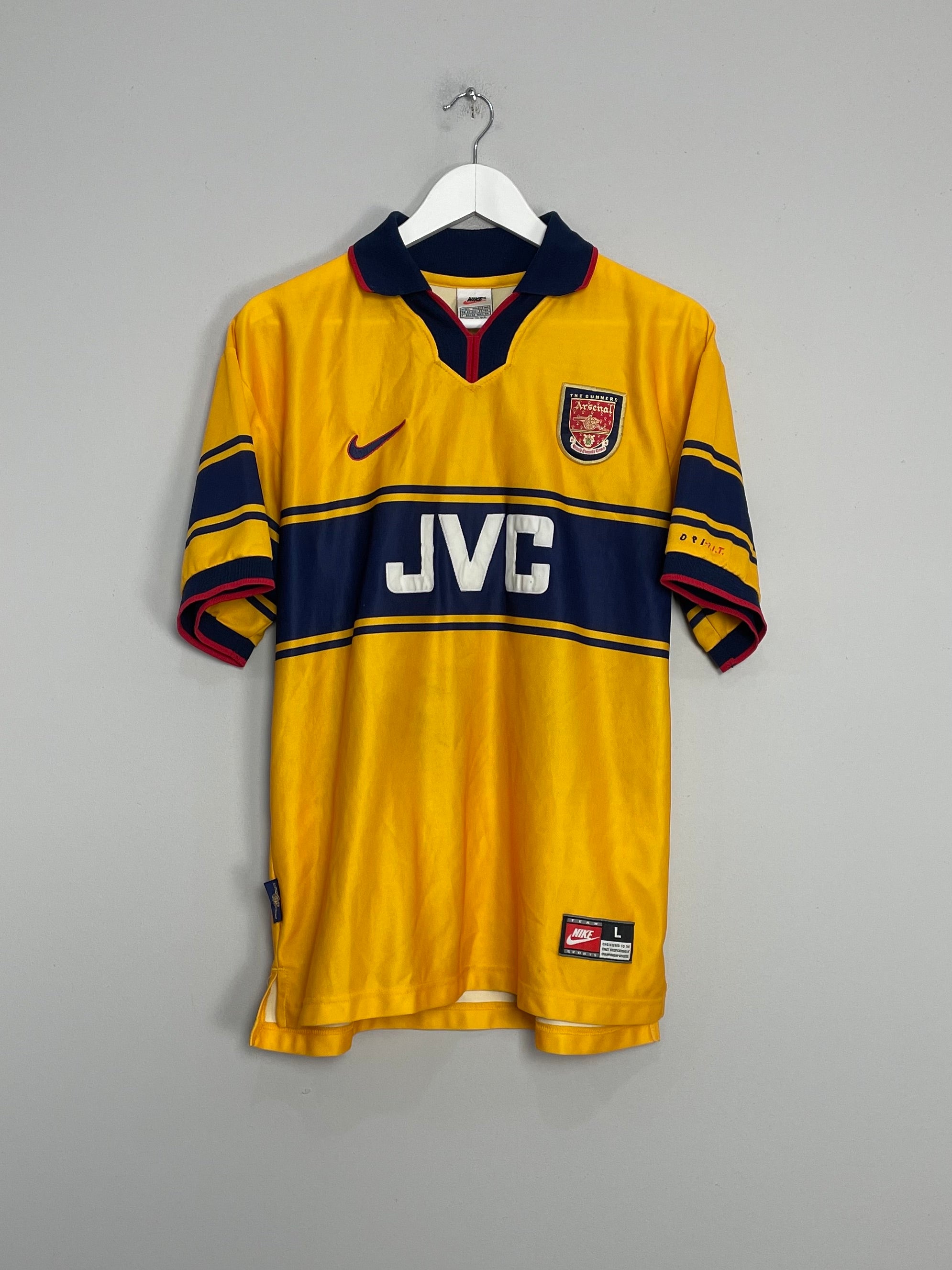 Shop 1997/99 ARSENAL AWAY SHIRT (L) NIKE, classic football shirts, vintage football shirts & retro soccer jerseys at Cult Kits