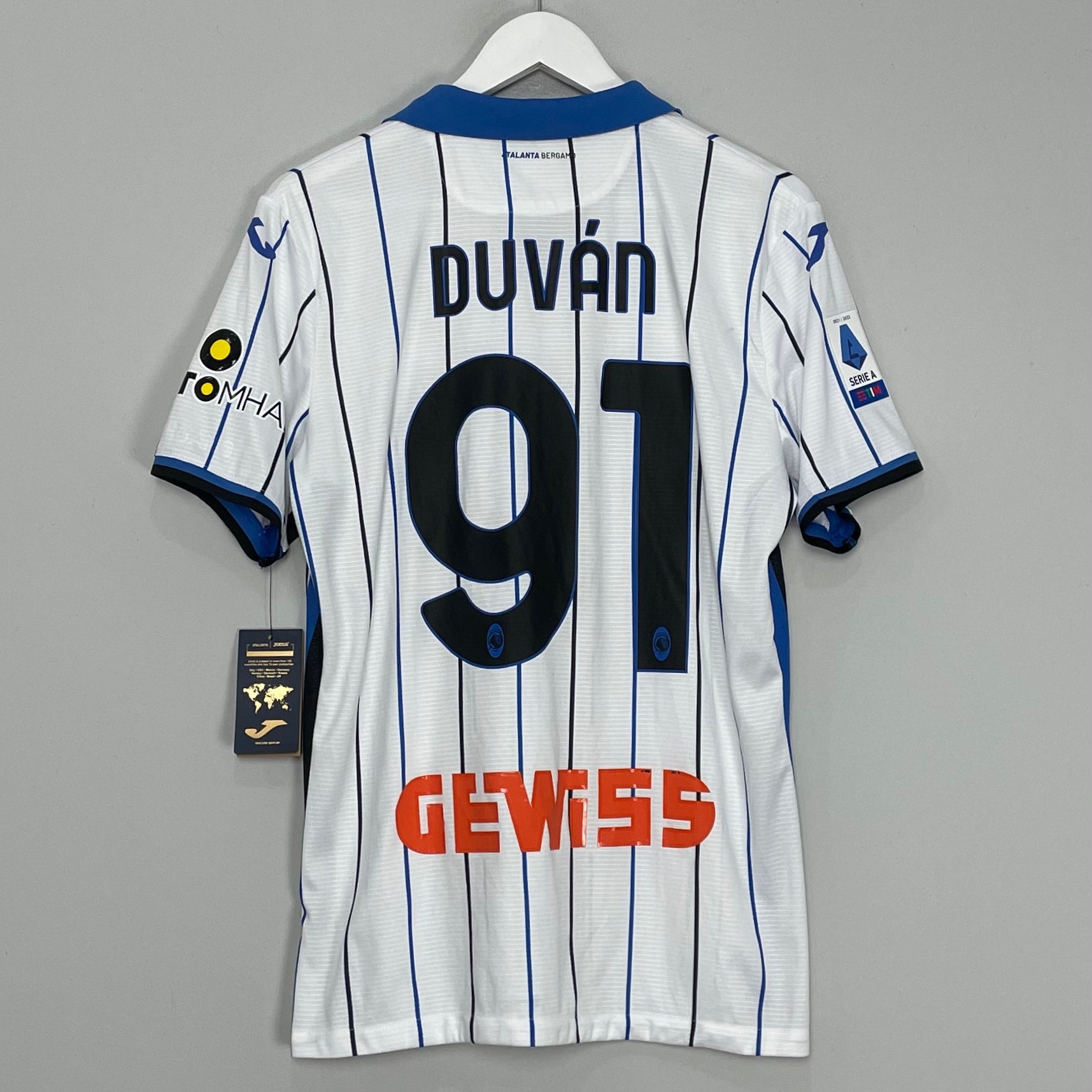 Shop 2021/22 ATALANTA DUVAN #91 *BNWT* AWAY SHIRT (L) JOMA, classic football shirts, vintage football shirts & retro soccer jerseys at Cult Kits