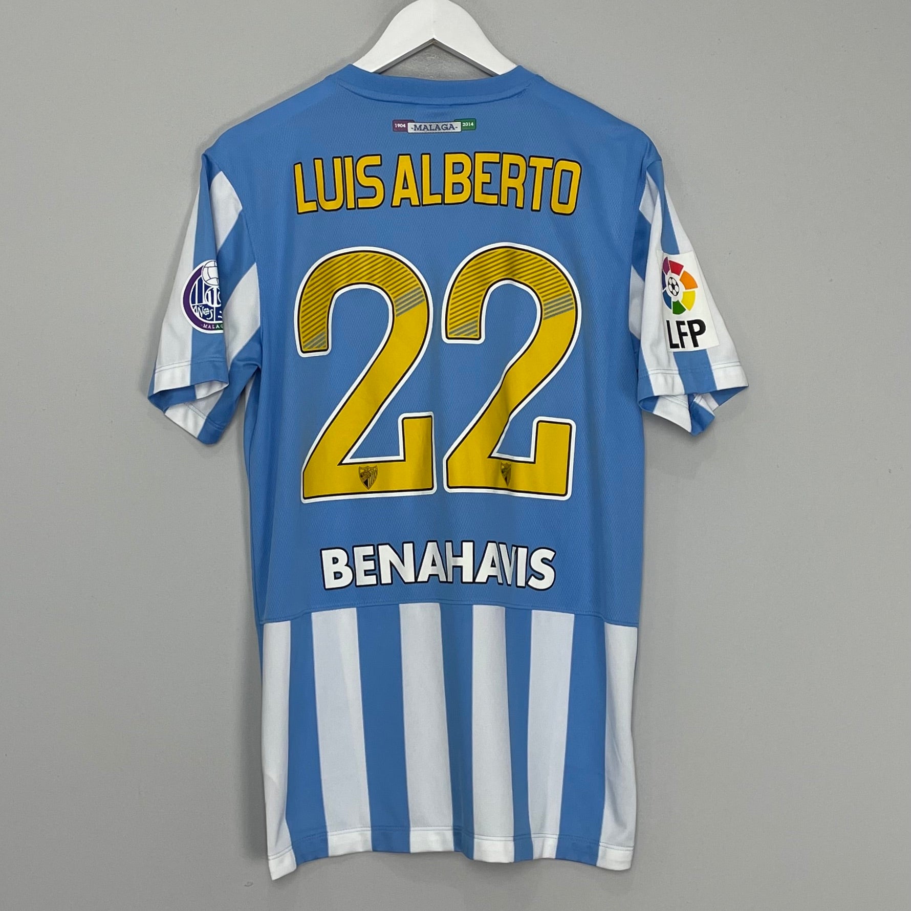 Shop 2014/15 MALAGA LUIS ALBERTO #22 HOME SHIRT (M) NIKE, classic football shirts, vintage football shirts & retro soccer jerseys at Cult Kits