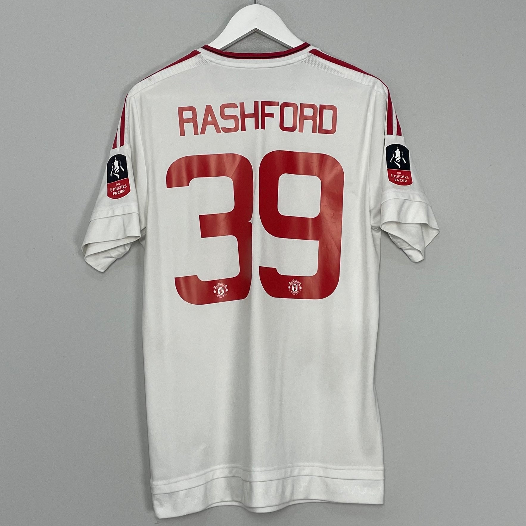 Shop 2015/16 MANCHESTER UNITED RASHFORD #39 FA CUP AWAY SHIRT (M) ADIDAS, classic football shirts, vintage football shirts & retro soccer jerseys at Cult Kits