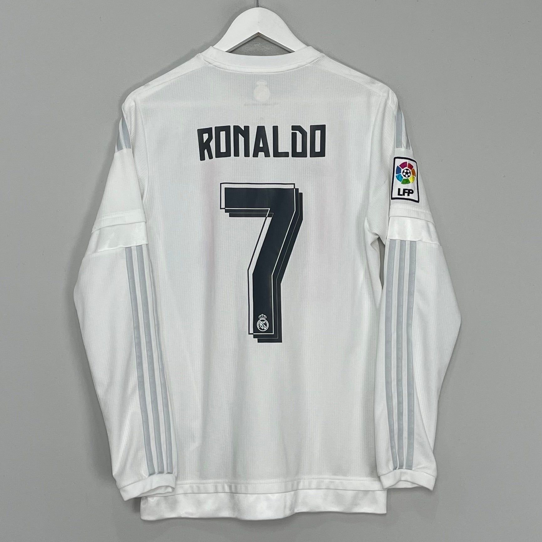 Shop 2015/16 REAL MADRID RONALDO #7 L/S HOME SHIRT (M) ADIDAS, classic football shirts, vintage football shirts & retro soccer jerseys at Cult Kits