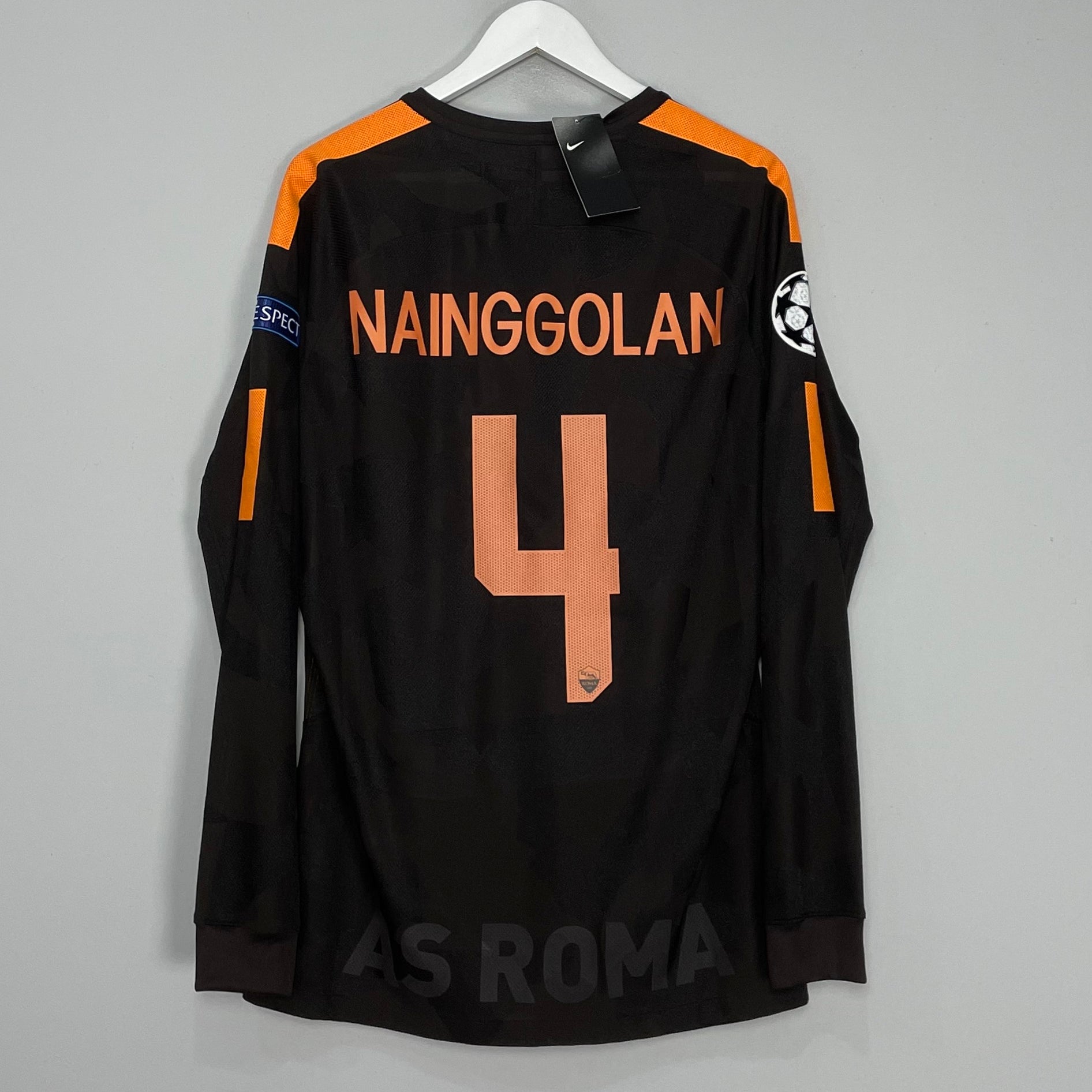 Shop 2017/18 ROMA NAINGGOLAN #4 *MATCH ISSUE* BNWT C/L L/S THIRD SHIRT (XL) NIKE, classic football shirts, vintage football shirts & retro soccer jerseys at Cult Kits