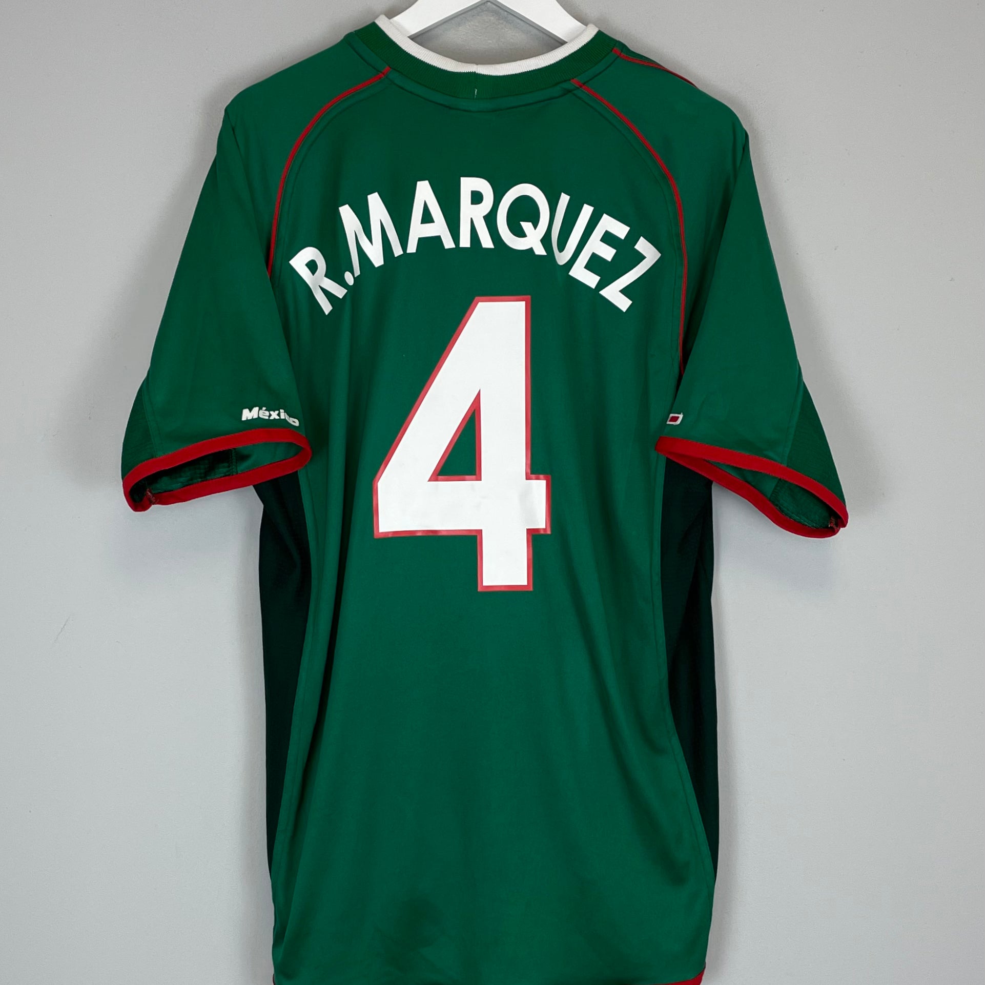 Shop 2001/02 MEXICO R.MARQUEZ #4 HOME SHIRT (XXL) ATLETICA, classic football shirts, vintage football shirts & retro soccer jerseys at Cult Kits