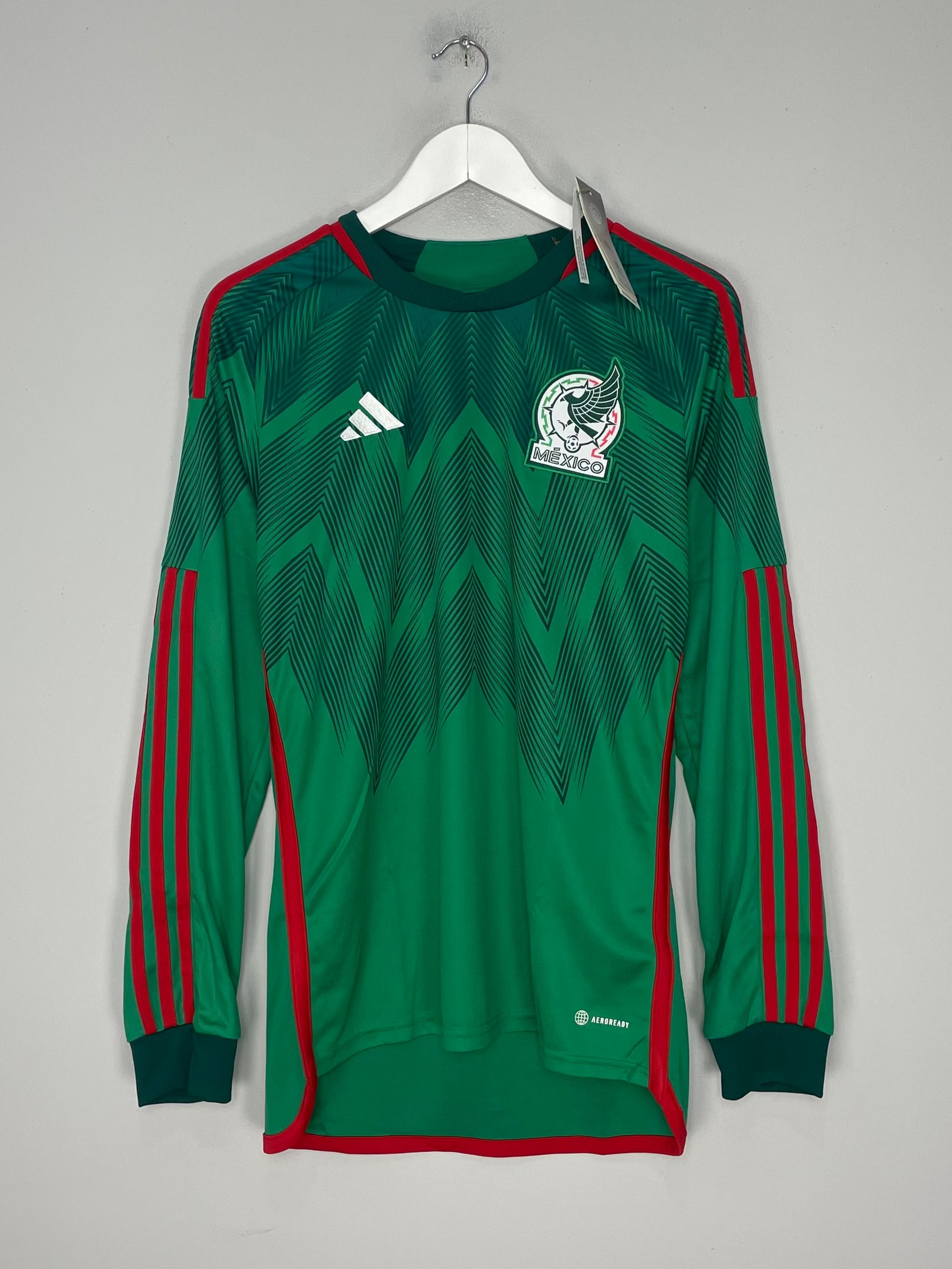 Shop 2022/23 MEXICO *BNIB* L/S HOME SHIRT (M) ADIDAS, classic football shirts, vintage football shirts & retro soccer jerseys at Cult Kits