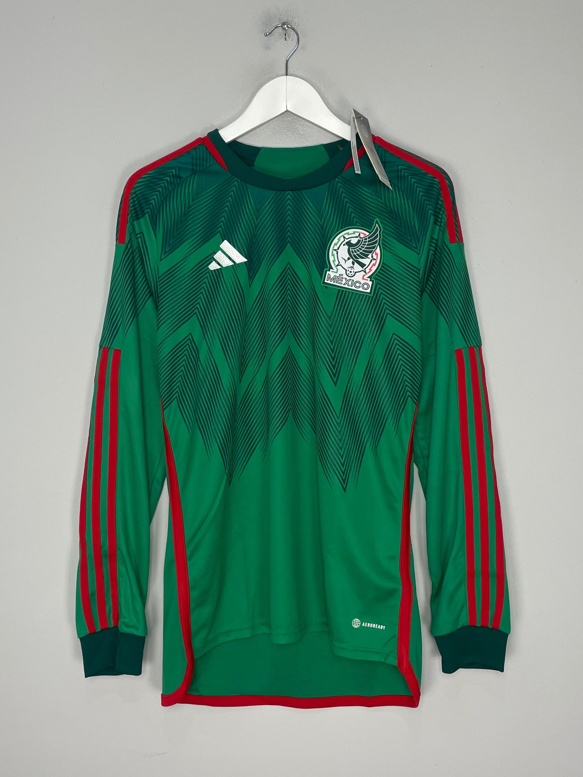 Shop 2022/23 MEXICO *BNIB* L/S HOME SHIRT (M) ADIDAS, classic football shirts, vintage football shirts & retro soccer jerseys at Cult Kits