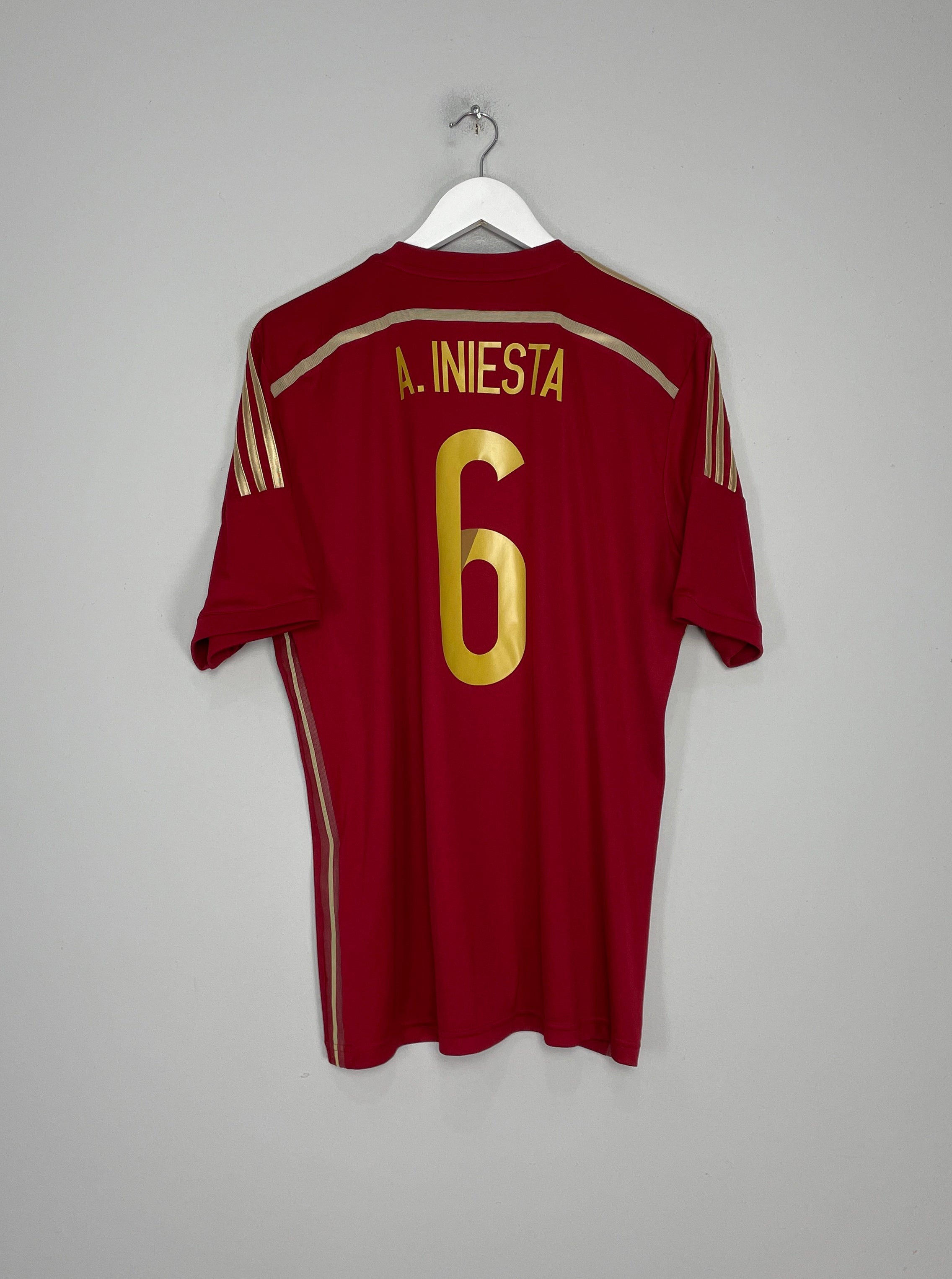 Shop 2014/15 SPAIN A.INIESTA #6 HOME SHIRT (L) ADIDAS, classic football shirts, vintage football shirts & retro soccer jerseys at Cult Kits