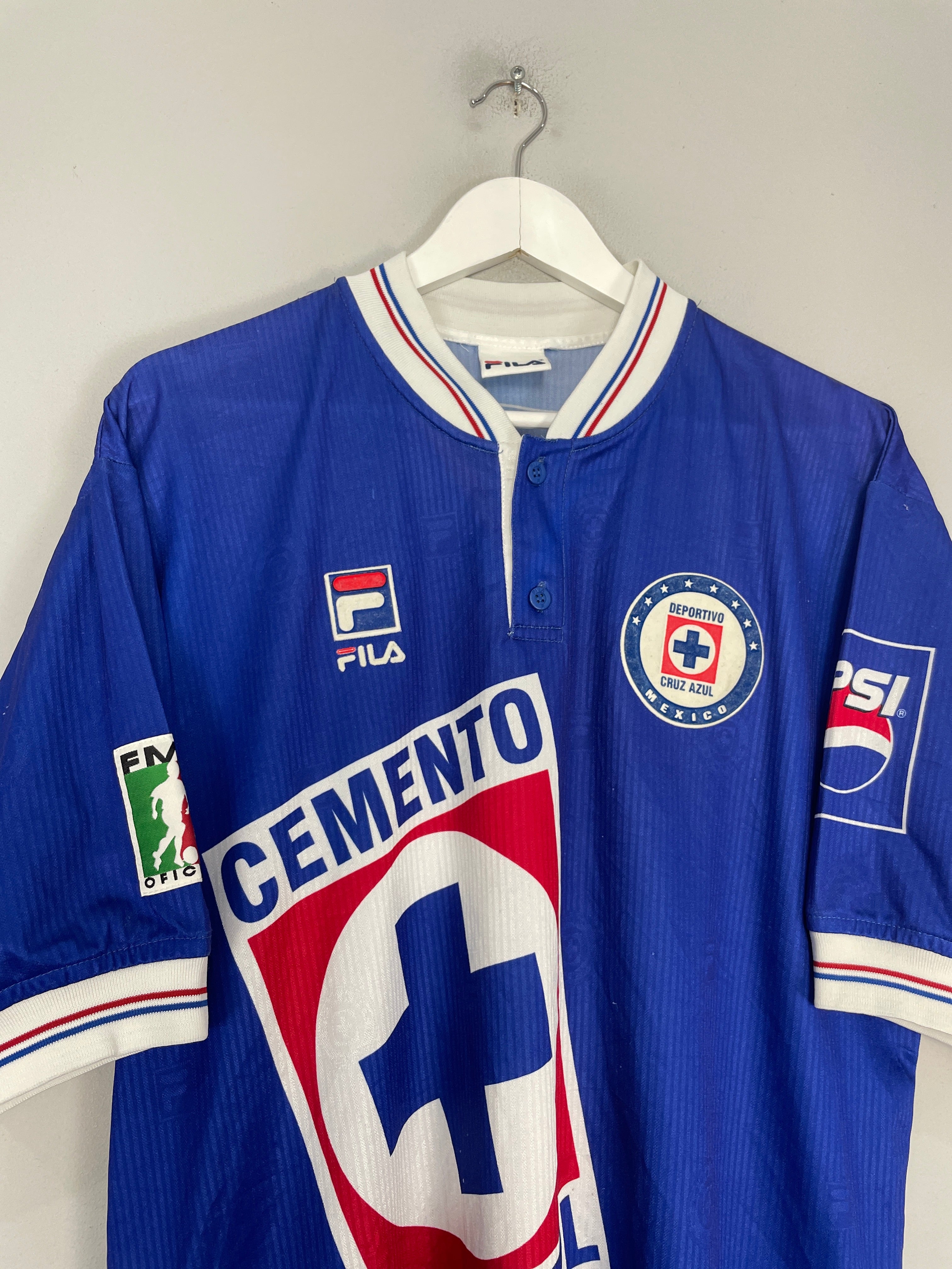Shop 1998/99 CRUZ AZUL HOME SHIRT (XL) FILA, classic football shirts, vintage football shirts & retro soccer jerseys at Cult Kits