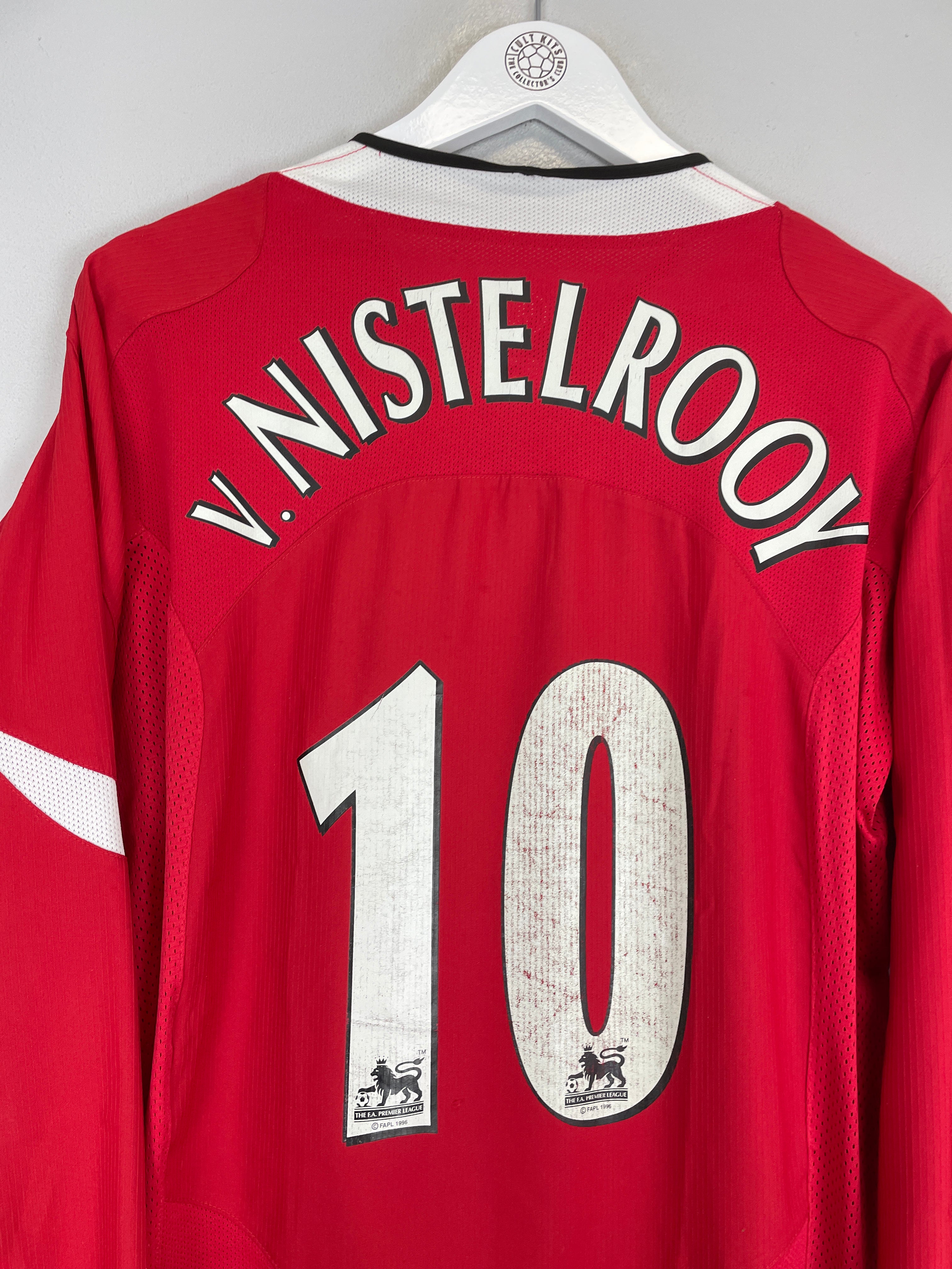 Shop 2004/06 MANCHESTER UNITED V.NISTELROOY #10 L/S HOME SHIRT (L) NIKE, classic football shirts, vintage football shirts & retro soccer jerseys at Cult Kits