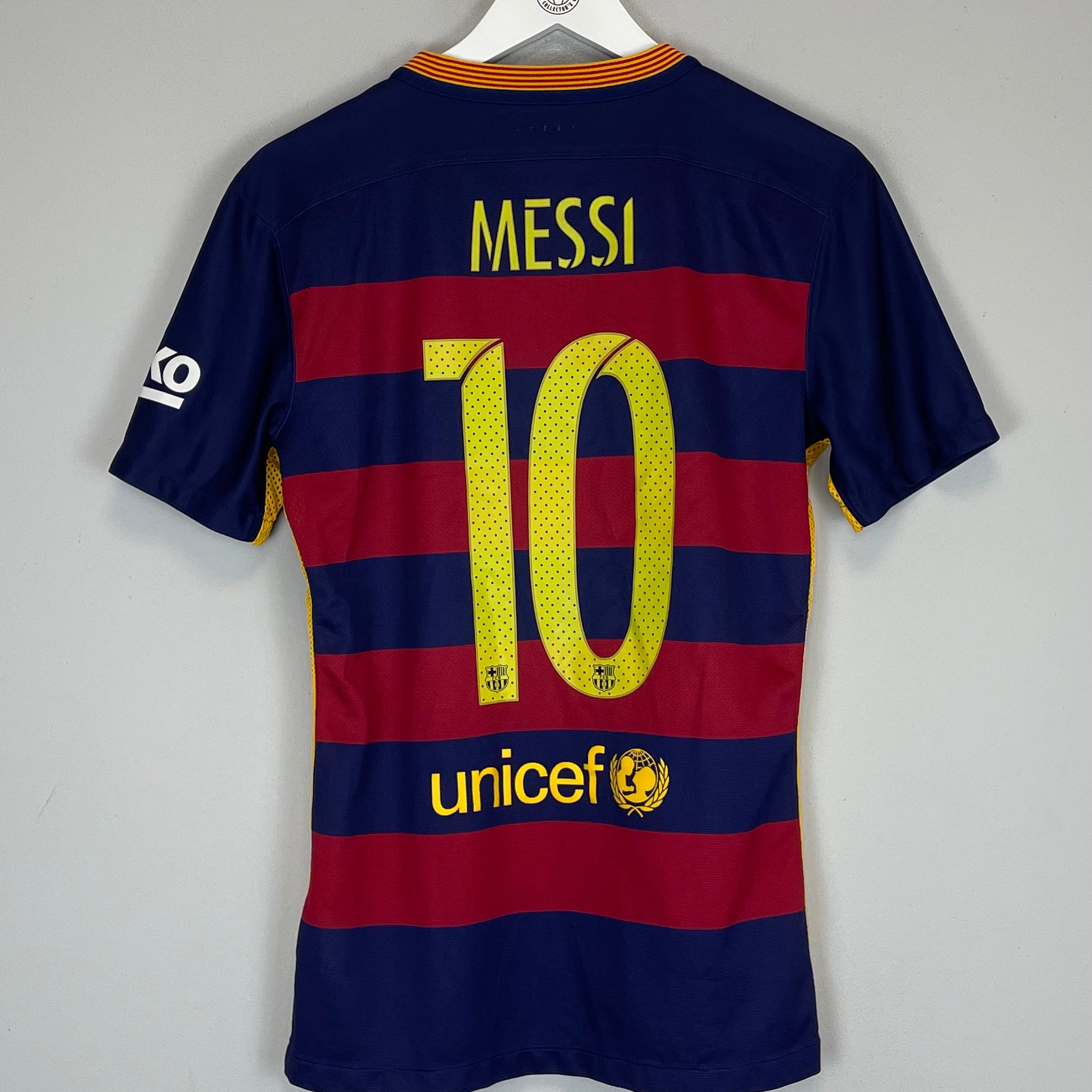 Shop 2015/16 BARCELONA MESSI #10 *PLAYER ISSUE* HOME SHIRT (M) NIKE, classic football shirts, vintage football shirts & retro soccer jerseys at Cult Kits