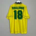 Shop 1994/97 BRAZIL RONALDINHO #18 HOME SHIRT (XL) UMBRO, classic football shirts, vintage football shirts & retro soccer jerseys at Cult Kits