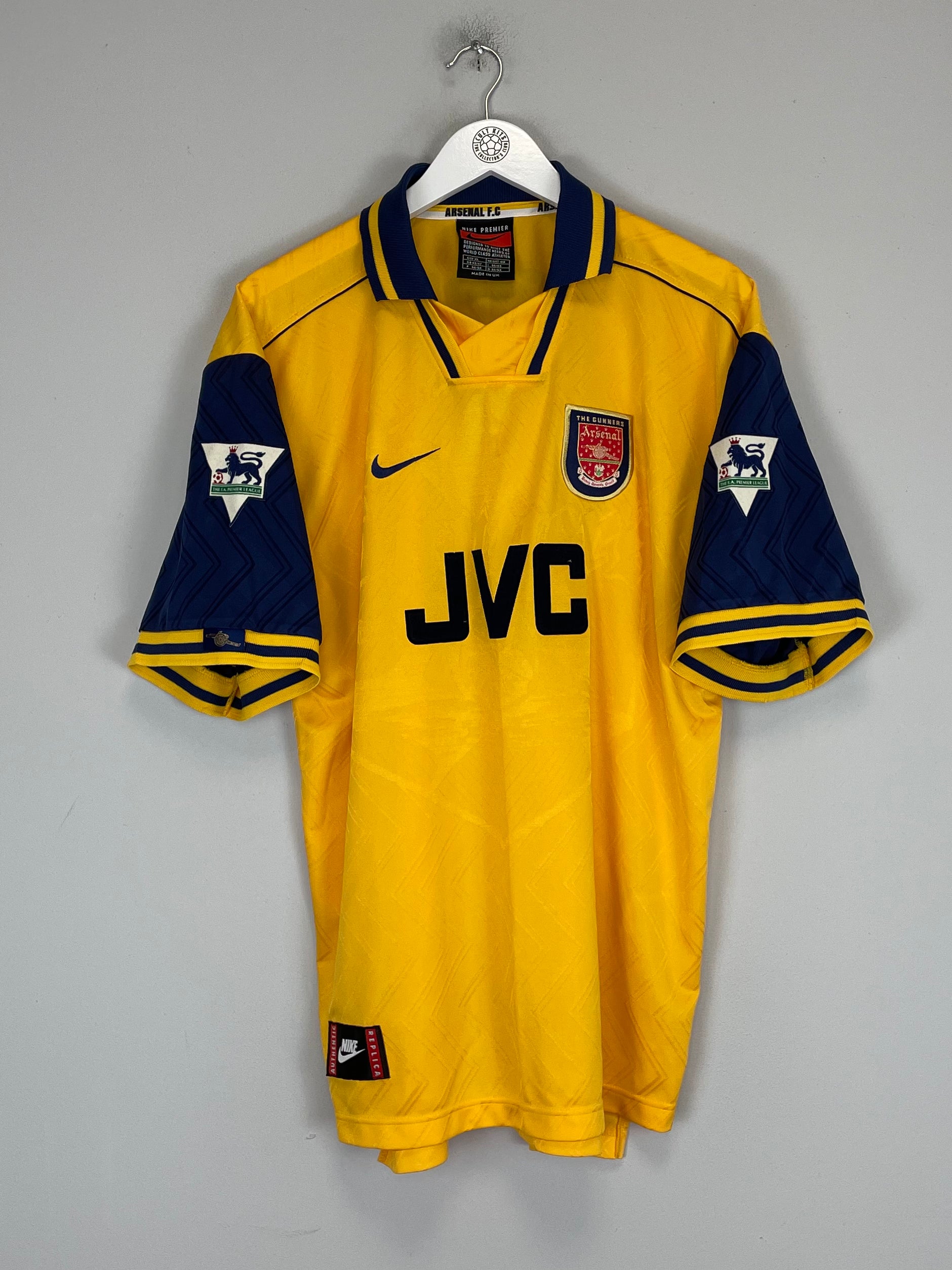 Shop 1996/97 ARSENAL WRIGHT #8 AWAY SHIRT (XL) NIKE, classic football shirts, vintage football shirts & retro soccer jerseys at Cult Kits