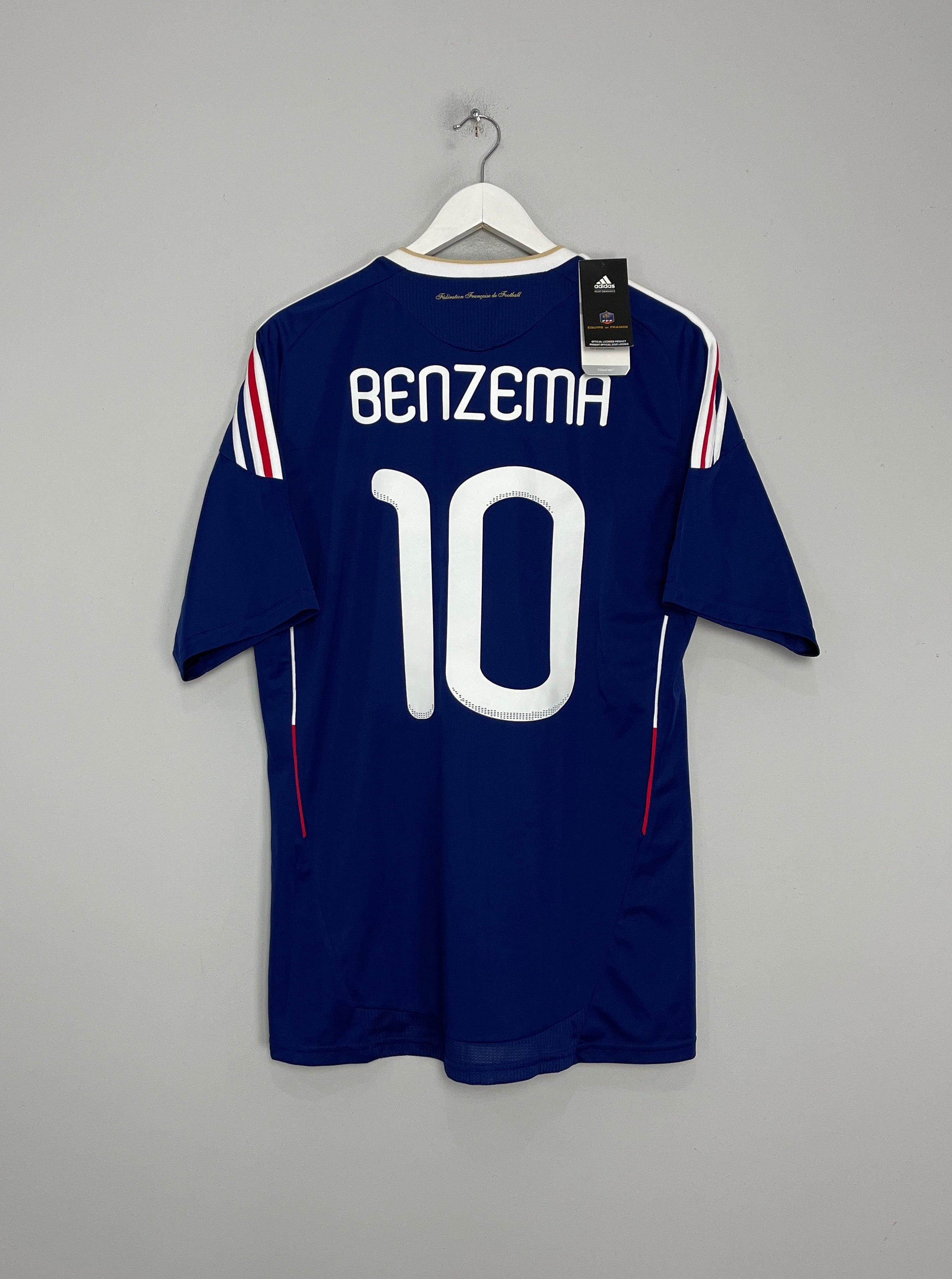 Shop 2009/10 FRANCE BENZEMA #10 *BNWT* HOME SHIRT (L) ADIDAS, classic football shirts, vintage football shirts & retro soccer jerseys at Cult Kits