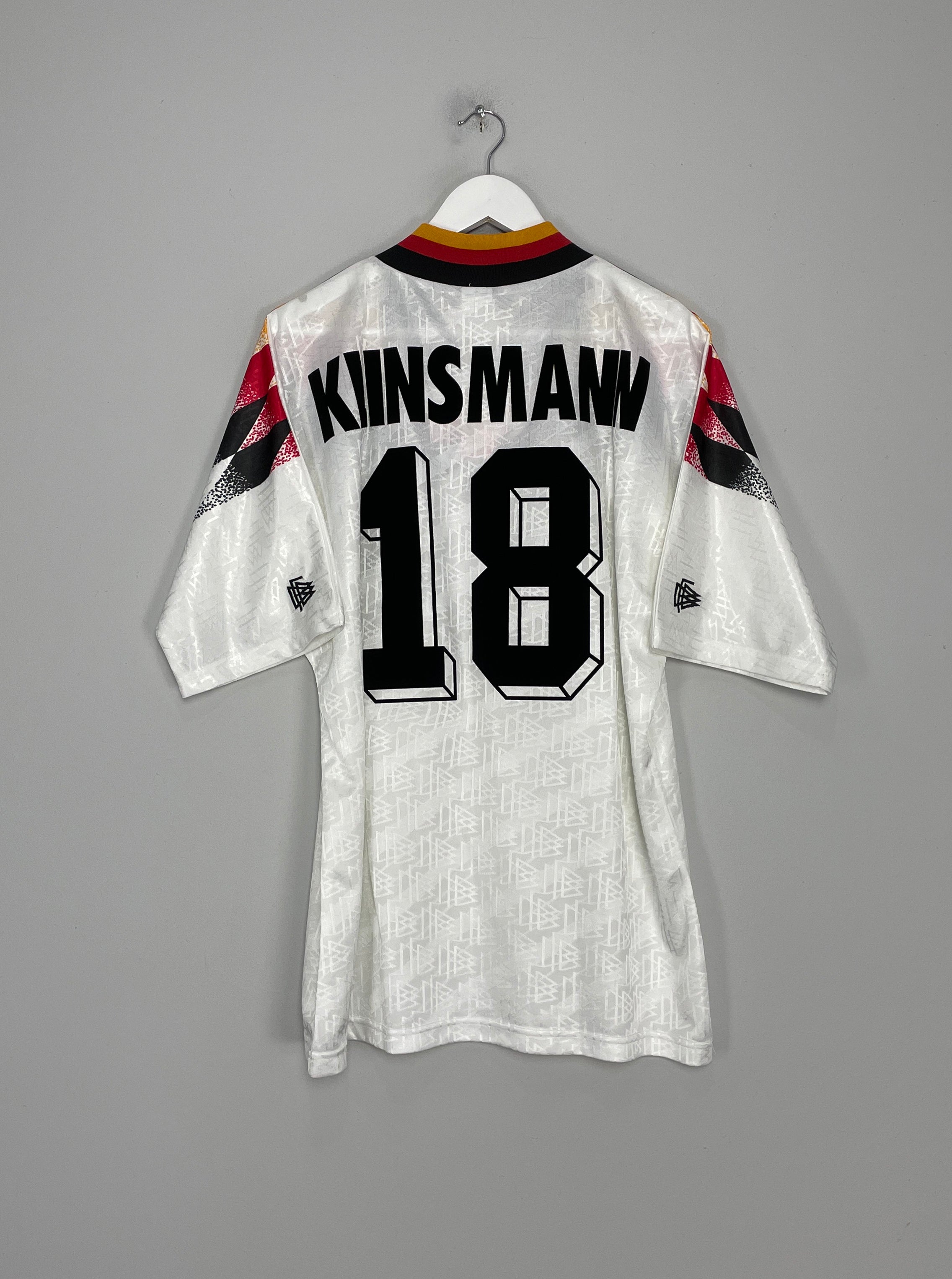 Shop 1994/96 GERMANY KLINSMANN #18 HOME SHIRT (L) ADIDAS, classic football shirts, vintage football shirts & retro soccer jerseys at Cult Kits