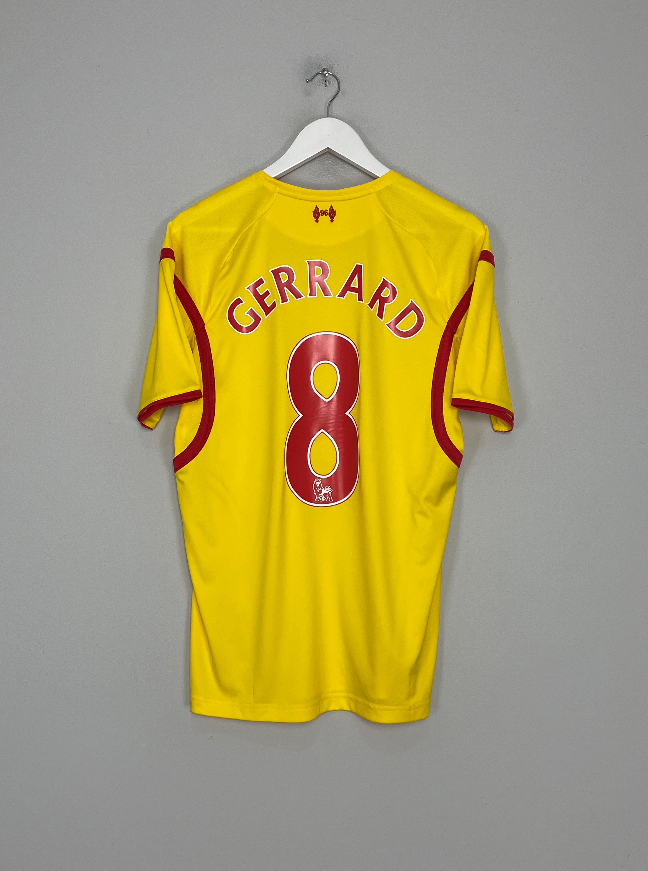 Shop 2014/15 LIVERPOOL GERRARD #8 AWAY SHIRT (M) WARRIOR, classic football shirts, vintage football shirts & retro soccer jerseys at Cult Kits