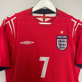 Shop 2004/06 ENGLAND BECKHAM #7 AWAY SHIRT (M) UMBRO, classic football shirts, vintage football shirts & retro soccer jerseys at Cult Kits