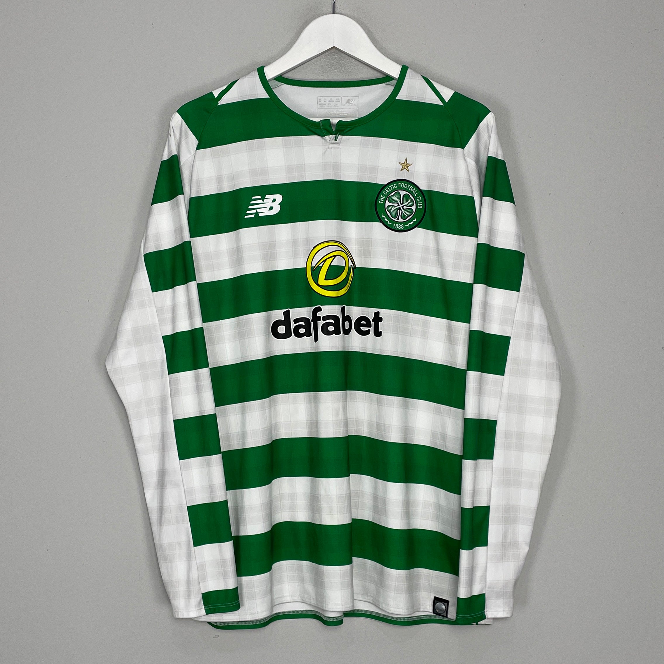 Shop 2018/19 CELTIC L/S HOME SHIRT (XL) NEW BALANCE, classic football shirts, vintage football shirts & retro soccer jerseys at Cult Kits