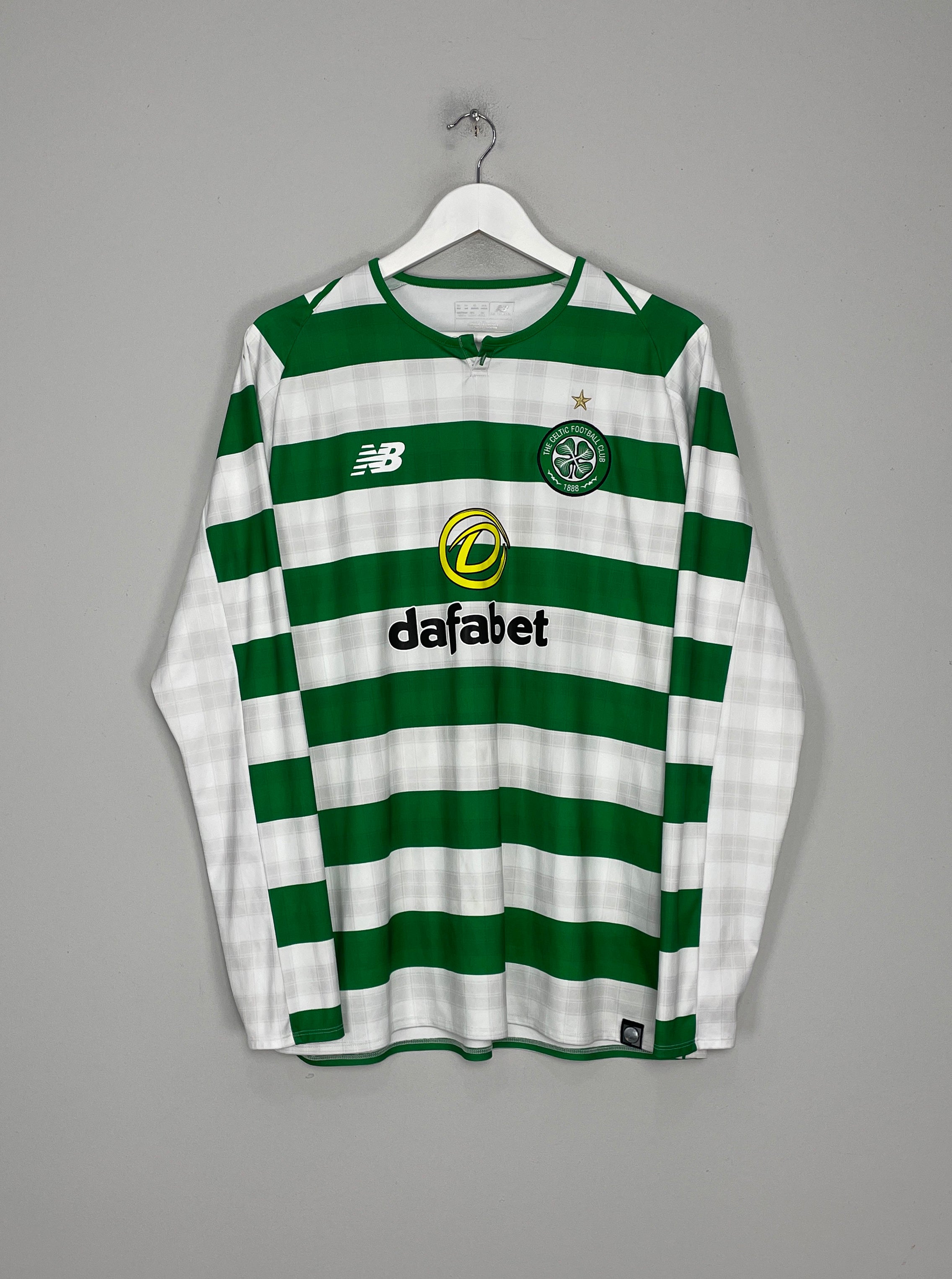 Shop 2018/19 CELTIC L/S HOME SHIRT (XL) NEW BALANCE, classic football shirts, vintage football shirts & retro soccer jerseys at Cult Kits