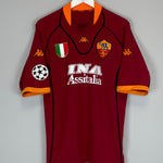 Shop 2001/02 ROMA BATISTUTA #20 C/L HOME SHIRT (XXL) KAPPA, classic football shirts, vintage football shirts & retro soccer jerseys at Cult Kits