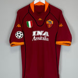 Shop 2001/02 ROMA BATISTUTA #20 C/L HOME SHIRT (XXL) KAPPA, classic football shirts, vintage football shirts & retro soccer jerseys at Cult Kits