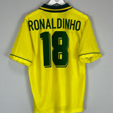 1994/97 BRAZIL RONALDINHO #18 HOME SHIRT (M) UMBRO