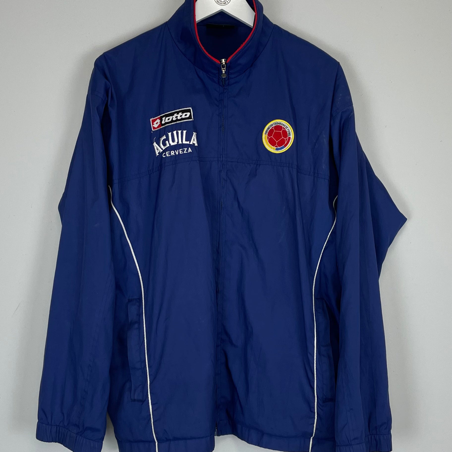 Shop 2003/05 COLOMBIA *PLAYER ISSUE* TRACK JACKET (L) LOTTO, classic football shirts, vintage football shirts & retro soccer jerseys at Cult Kits