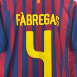 2011/12 BARCELONA FABREGAS #4 HOME SHIRT (M) NIKE