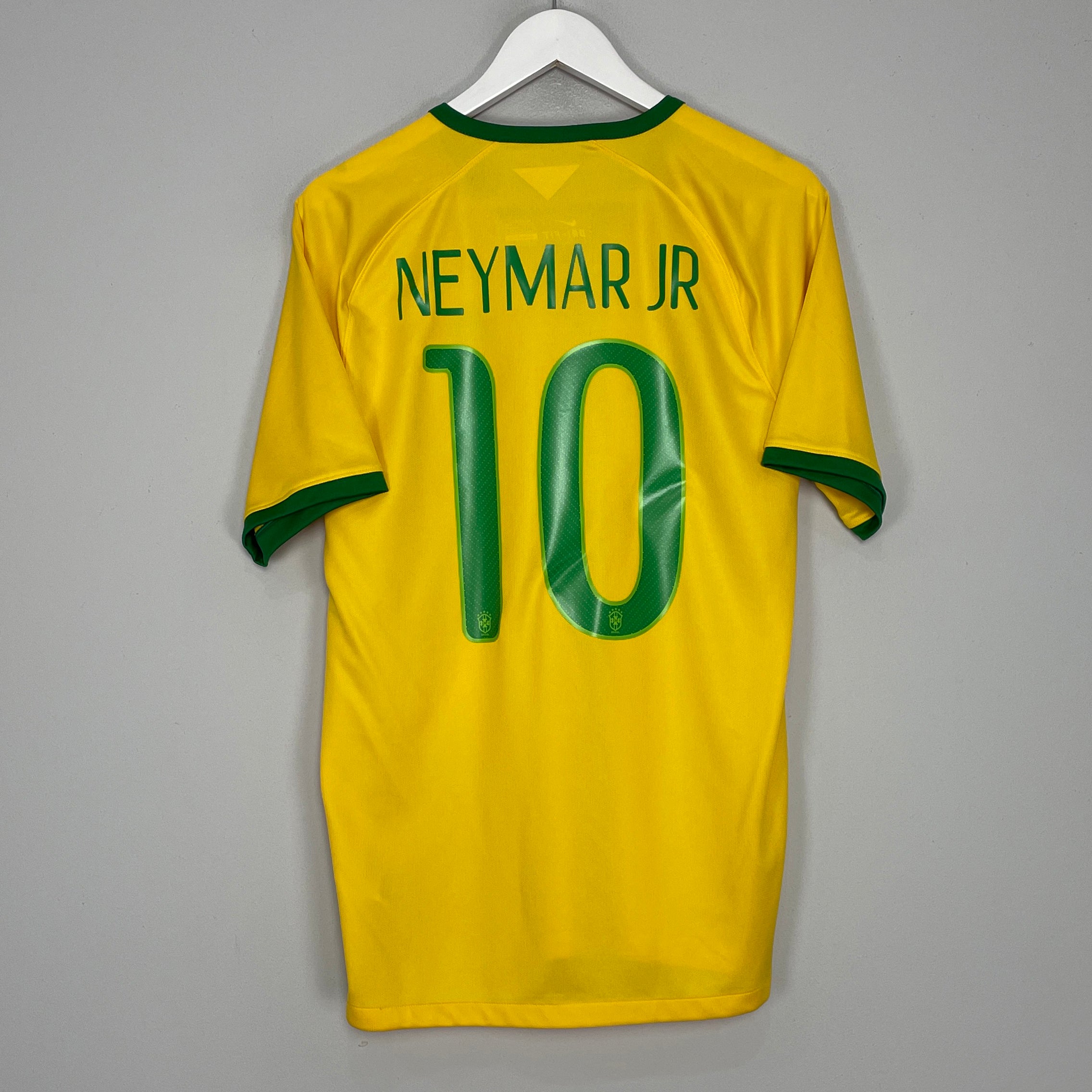 Shop 2014/15 BRAZIL NEYMAR #10 HOME SHIRT (M) NIKE, classic football shirts, vintage football shirts & retro soccer jerseys at Cult Kits