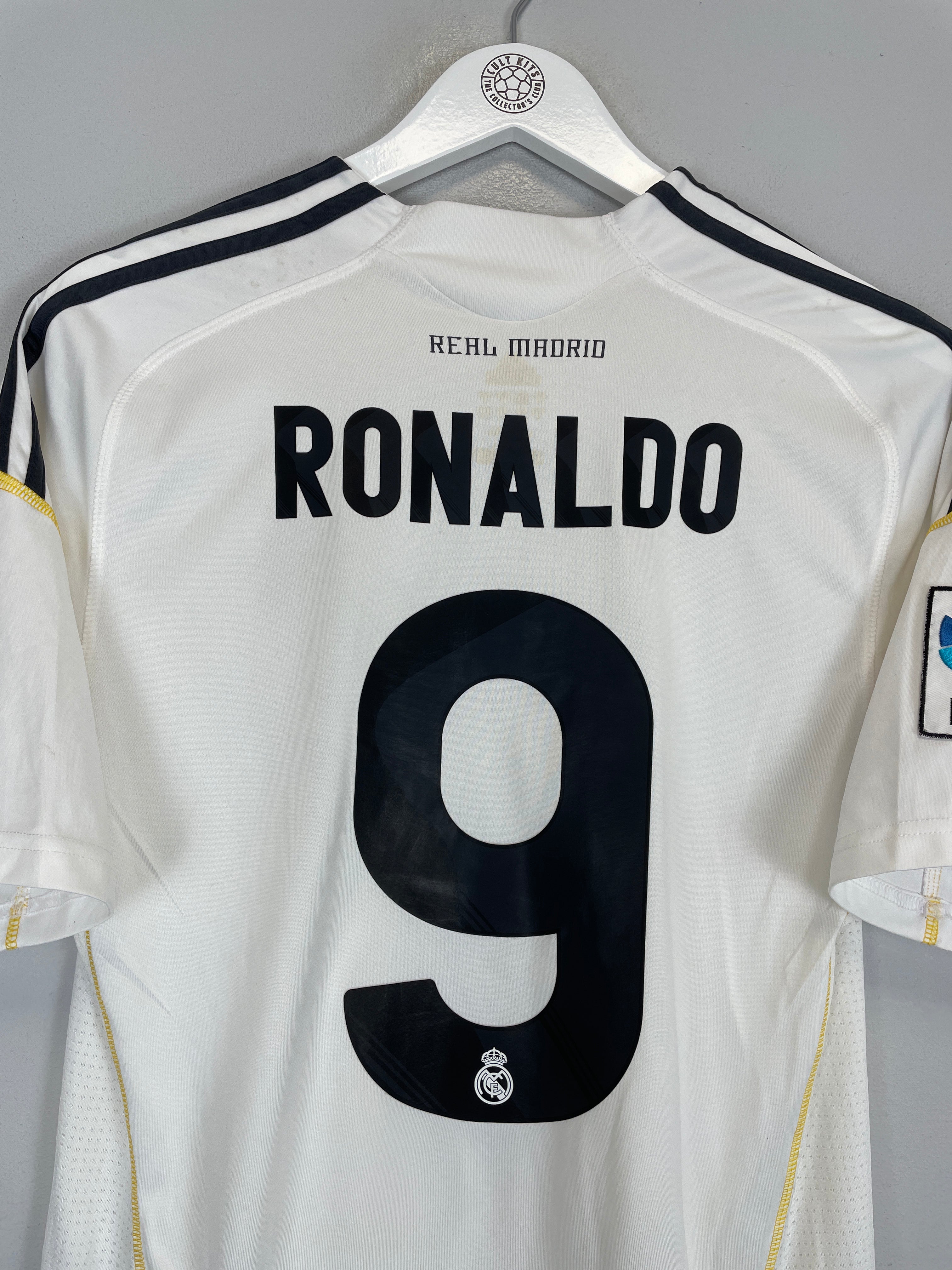 Shop 2009/10 REAL MADRID RONALDO #9 HOME SHIRT (M) ADIDAS, classic football shirts, vintage football shirts & retro soccer jerseys at Cult Kits