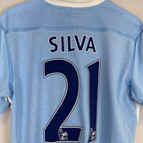 Shop 2011/12 MANCHESTER CITY SILVA #21 HOME SHIRT (L) UMBRO, classic football shirts, vintage football shirts & retro soccer jerseys at Cult Kits