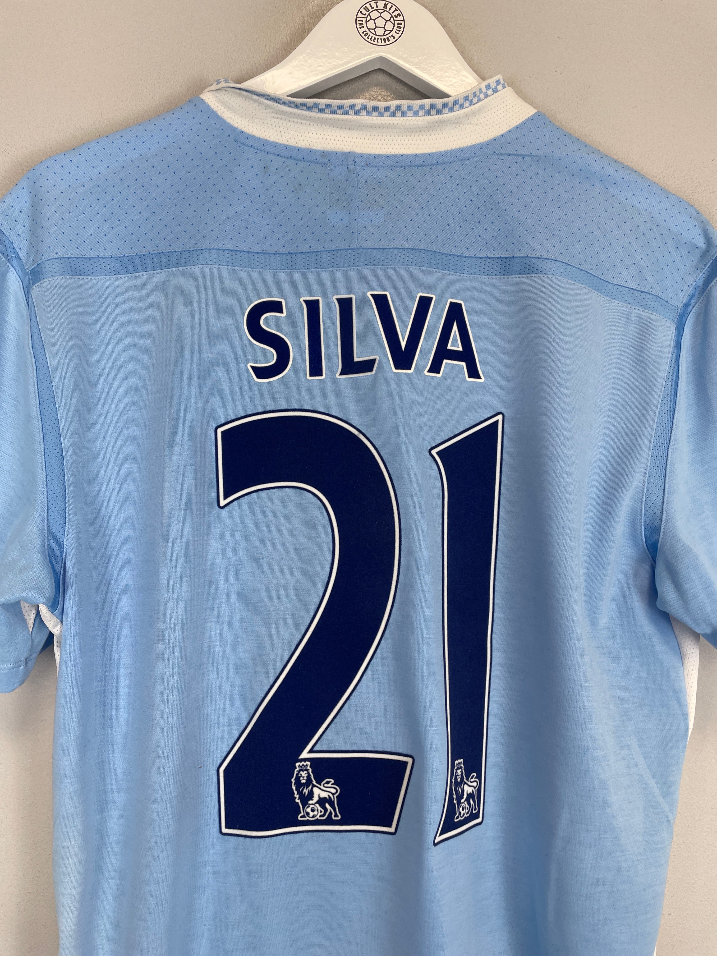 Shop 2011/12 MANCHESTER CITY SILVA #21 HOME SHIRT (L) UMBRO, classic football shirts, vintage football shirts & retro soccer jerseys at Cult Kits