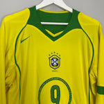 Shop 2004/06 BRAZIL RONALDO #9 L/S HOME SHIRT (XL) NIKE, classic football shirts, vintage football shirts & retro soccer jerseys at Cult Kits