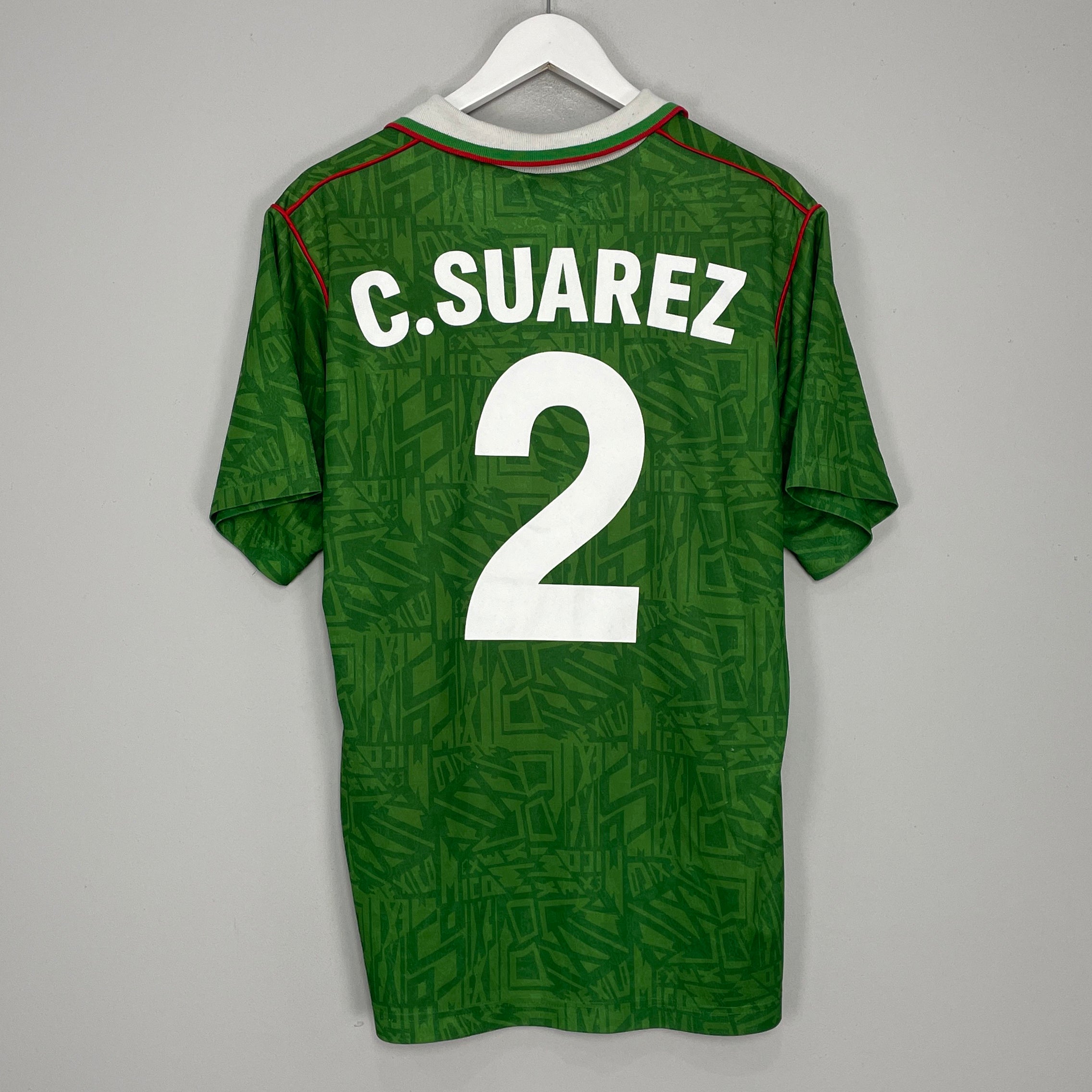 Shop 1994 MEXICO SUAREZ #4 HOME SHIRT (L) UMBRO, classic football shirts, vintage football shirts & retro soccer jerseys at Cult Kits